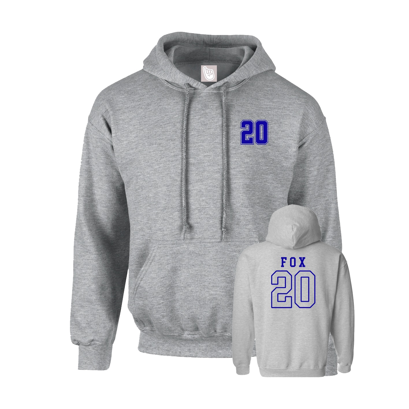 Hoodie — Chest Back in Grey