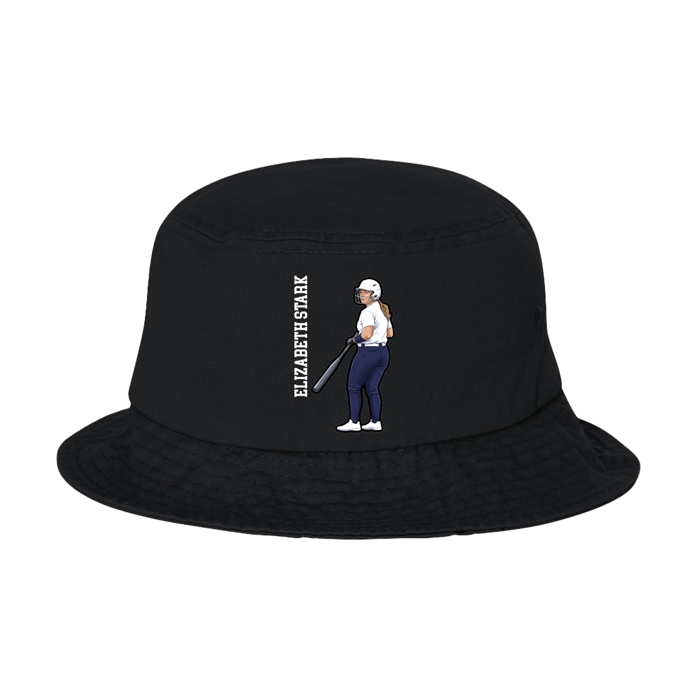 Bucket Cap — Name Vertical in Black