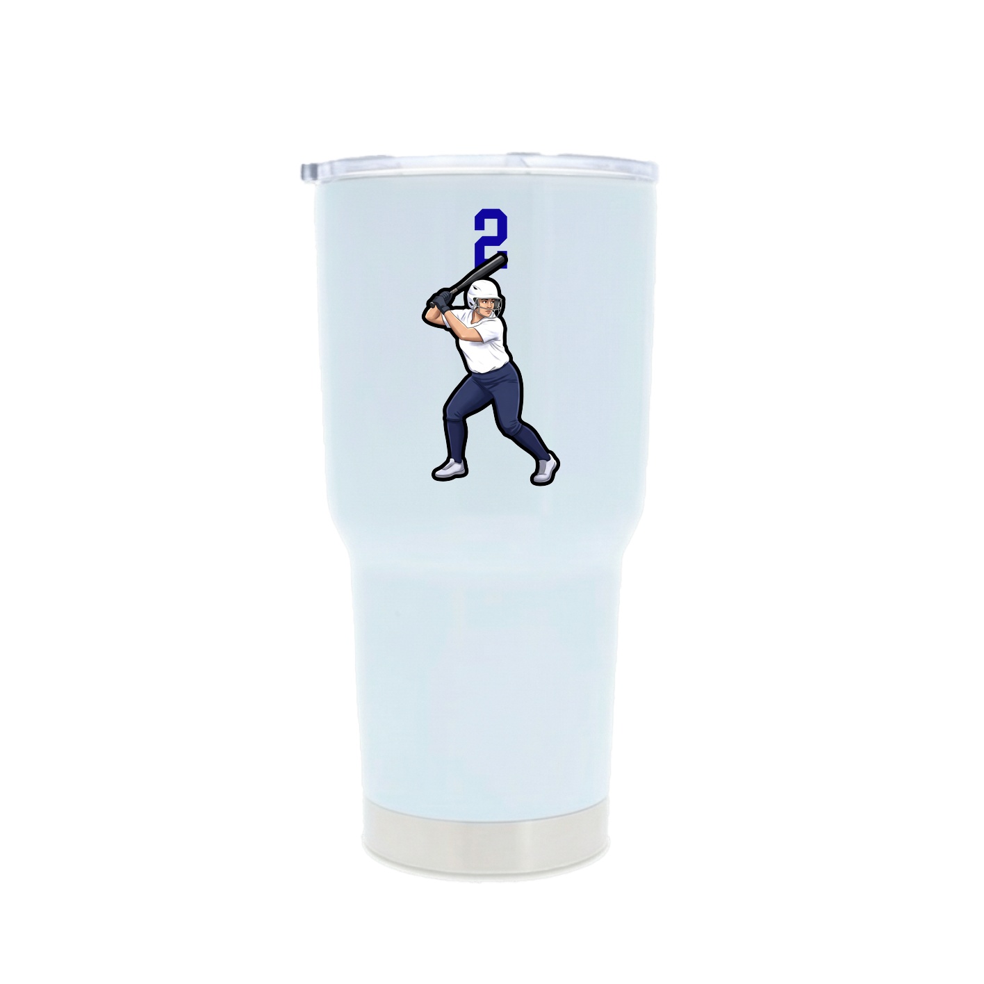 30oz Stainless Steel Tumbler — Number Top in White