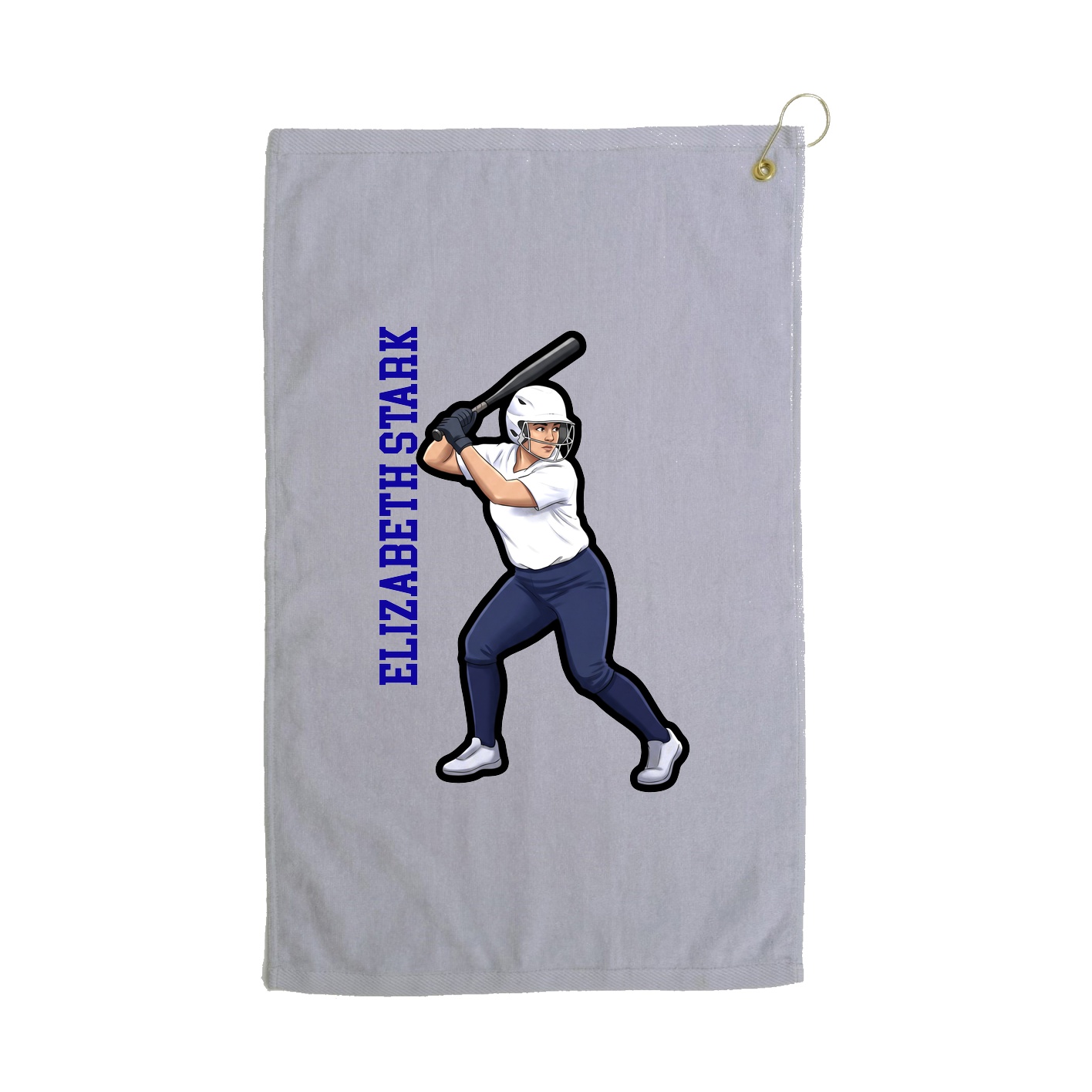 Golf Towel — Name Vertical in Grey