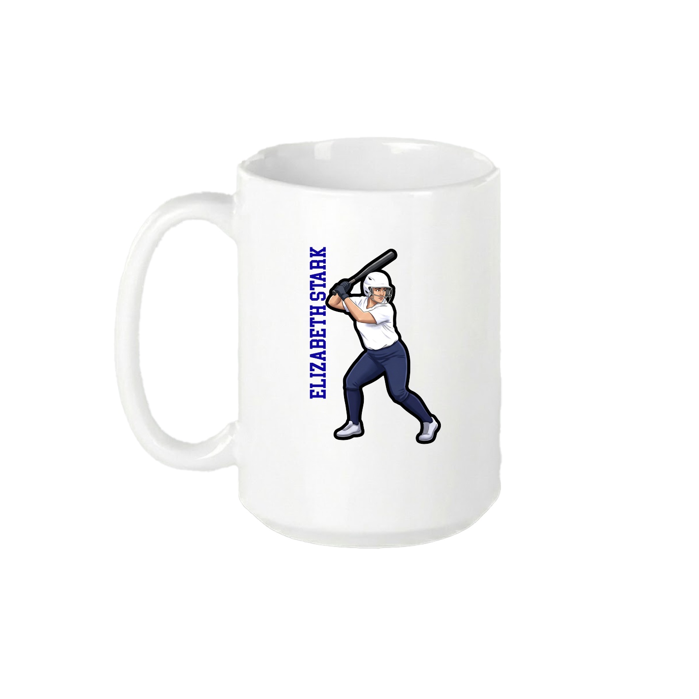 15oz Coffee Mug — Name Vertical in White