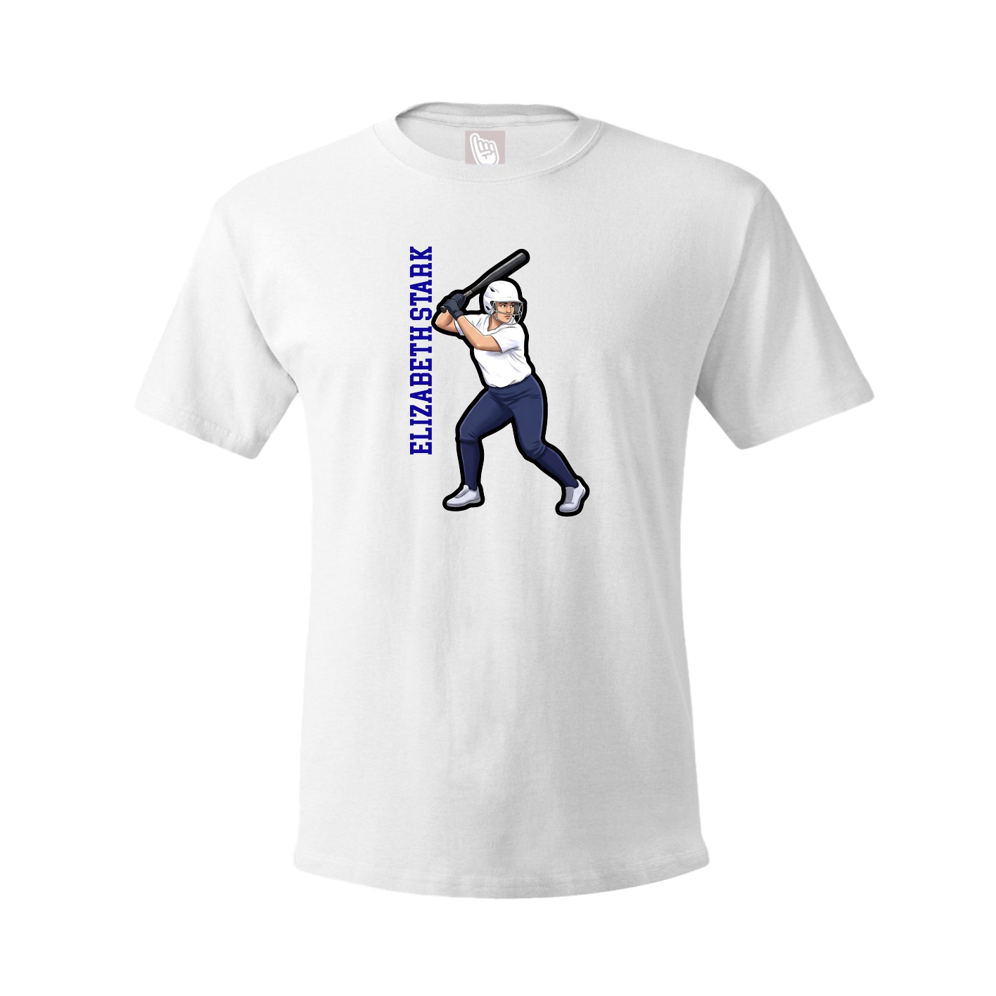 Tee — Name Vertical in White