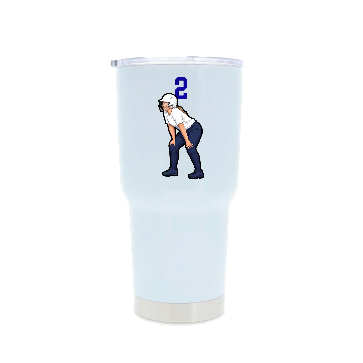 30oz Stainless Steel Tumbler — Number Top in White