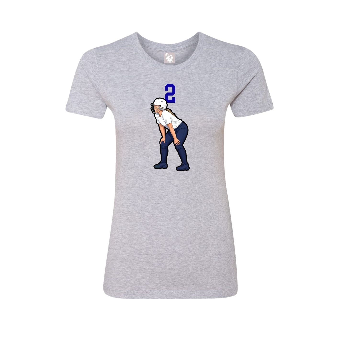 Fitted Women's Tee — Number Top in Grey
