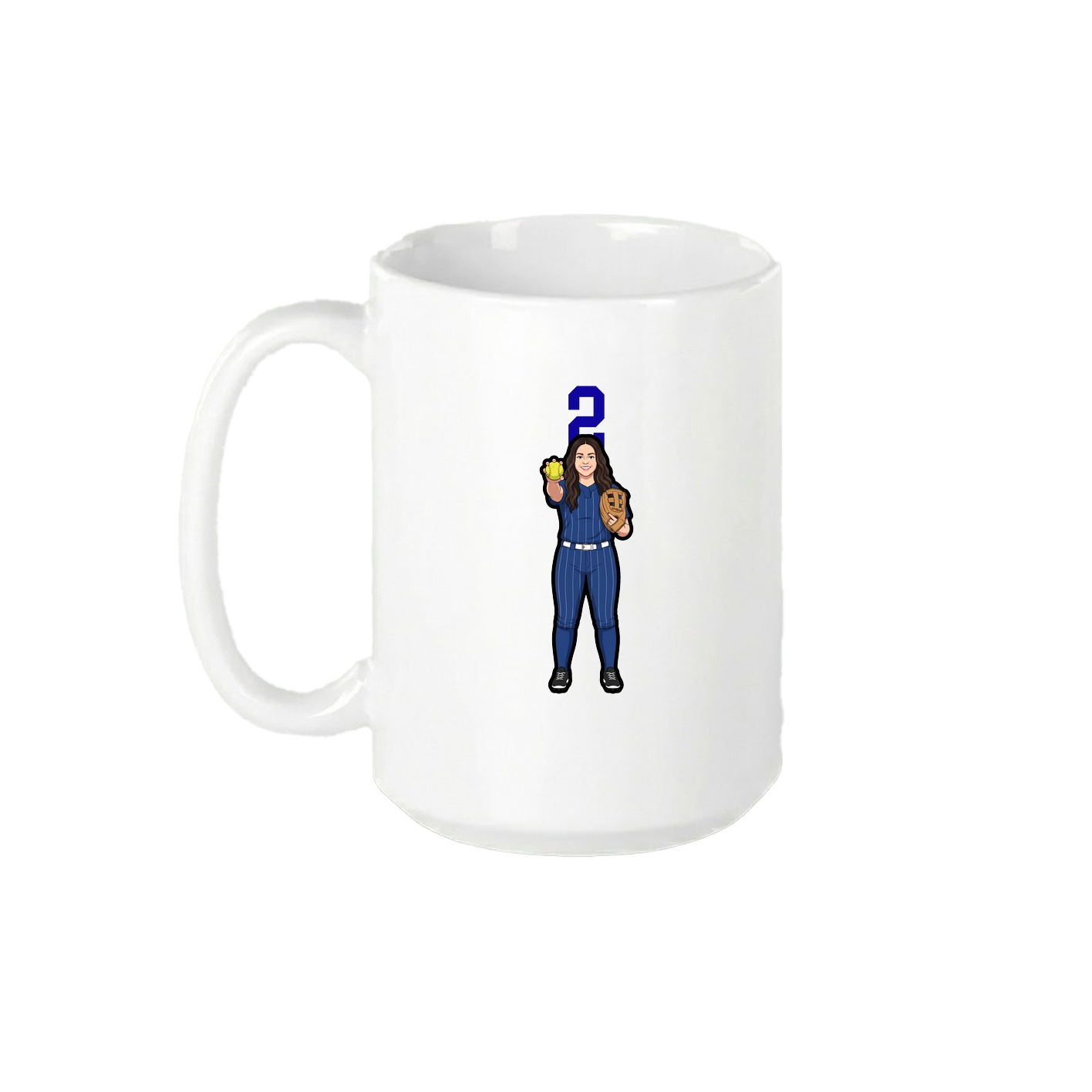 15oz Coffee Mug — Number Top in White