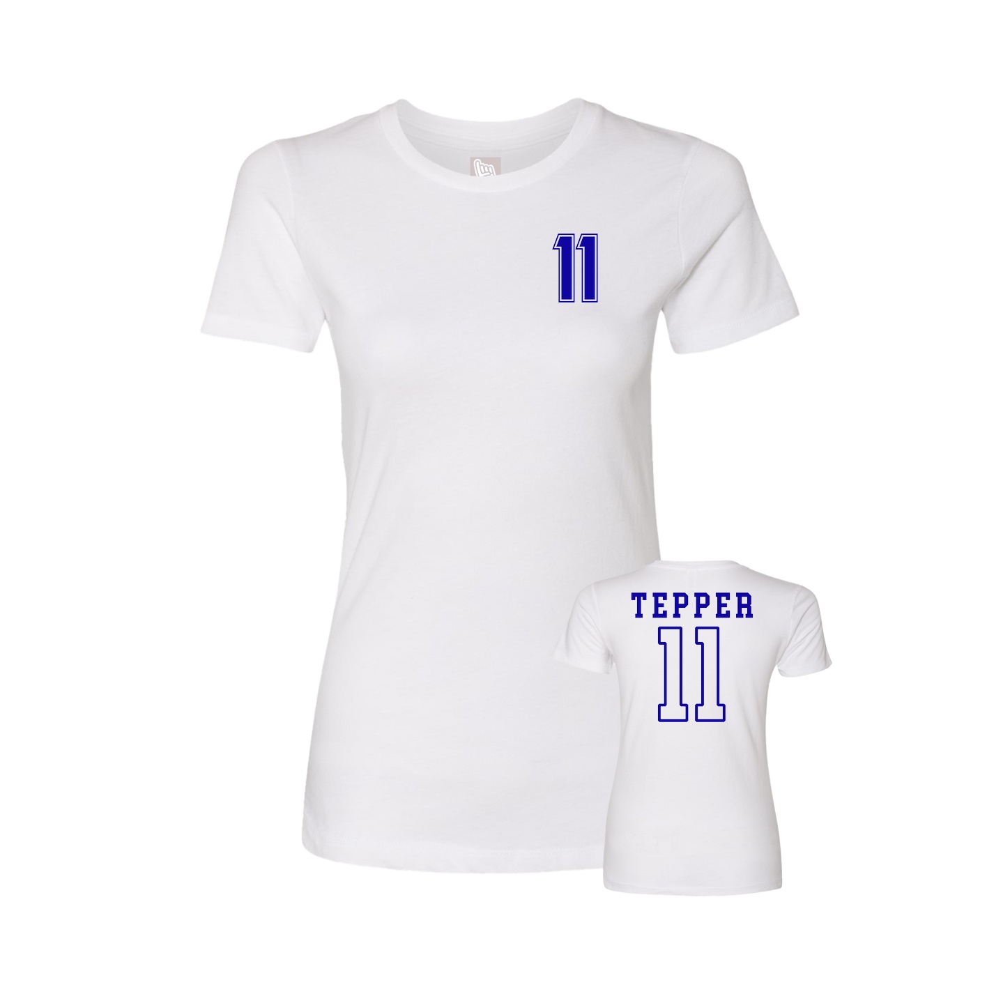 Fitted Women's Tee — Chest Back in White