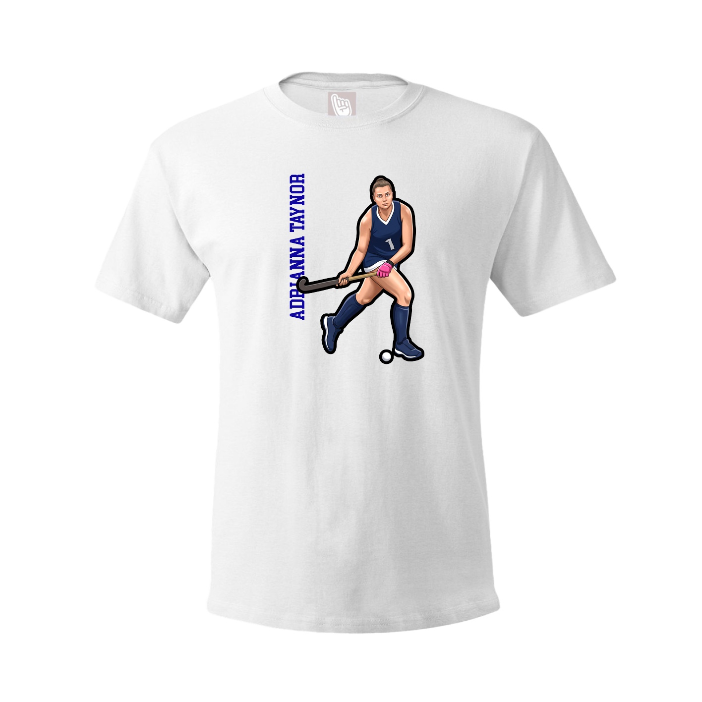 Youth Tee — Name Vertical in White