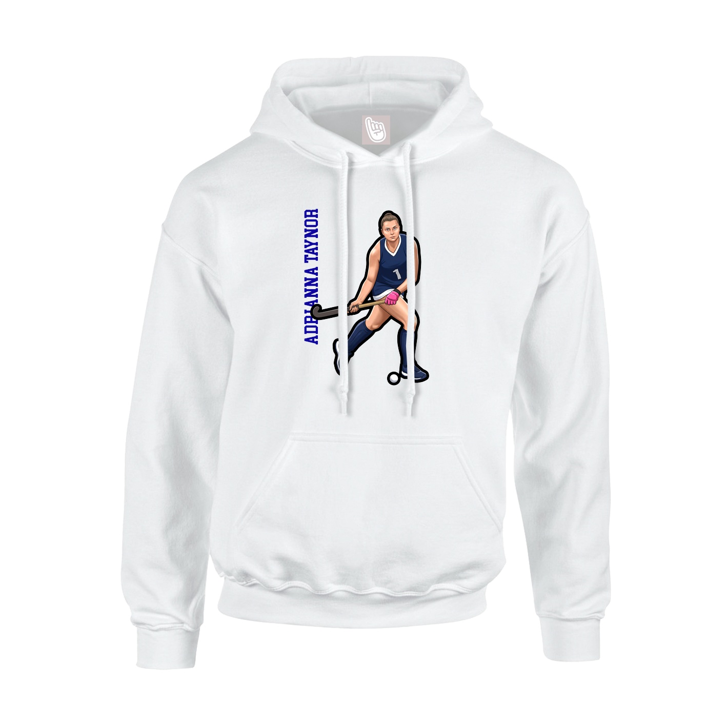 Youth Hoodie — Name Vertical in White