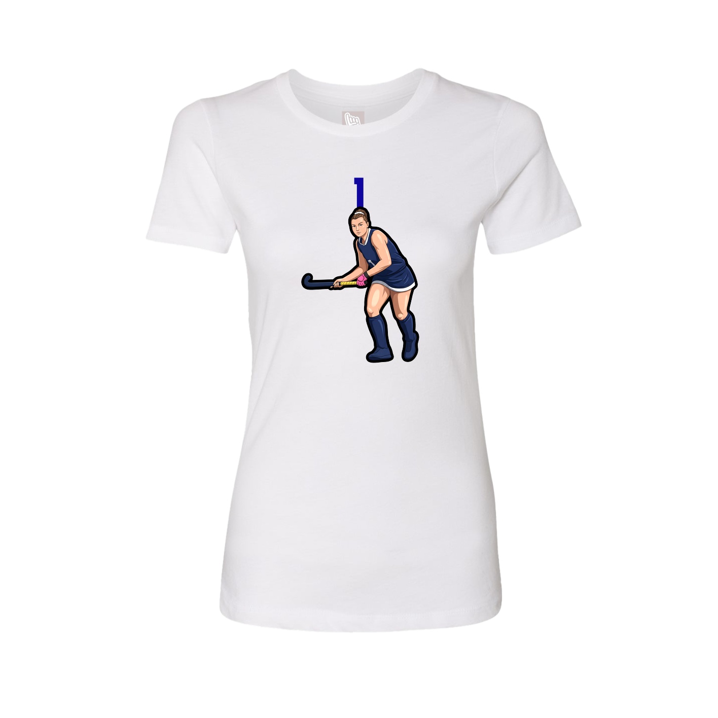 Fitted Women's Tee — Number Top in White