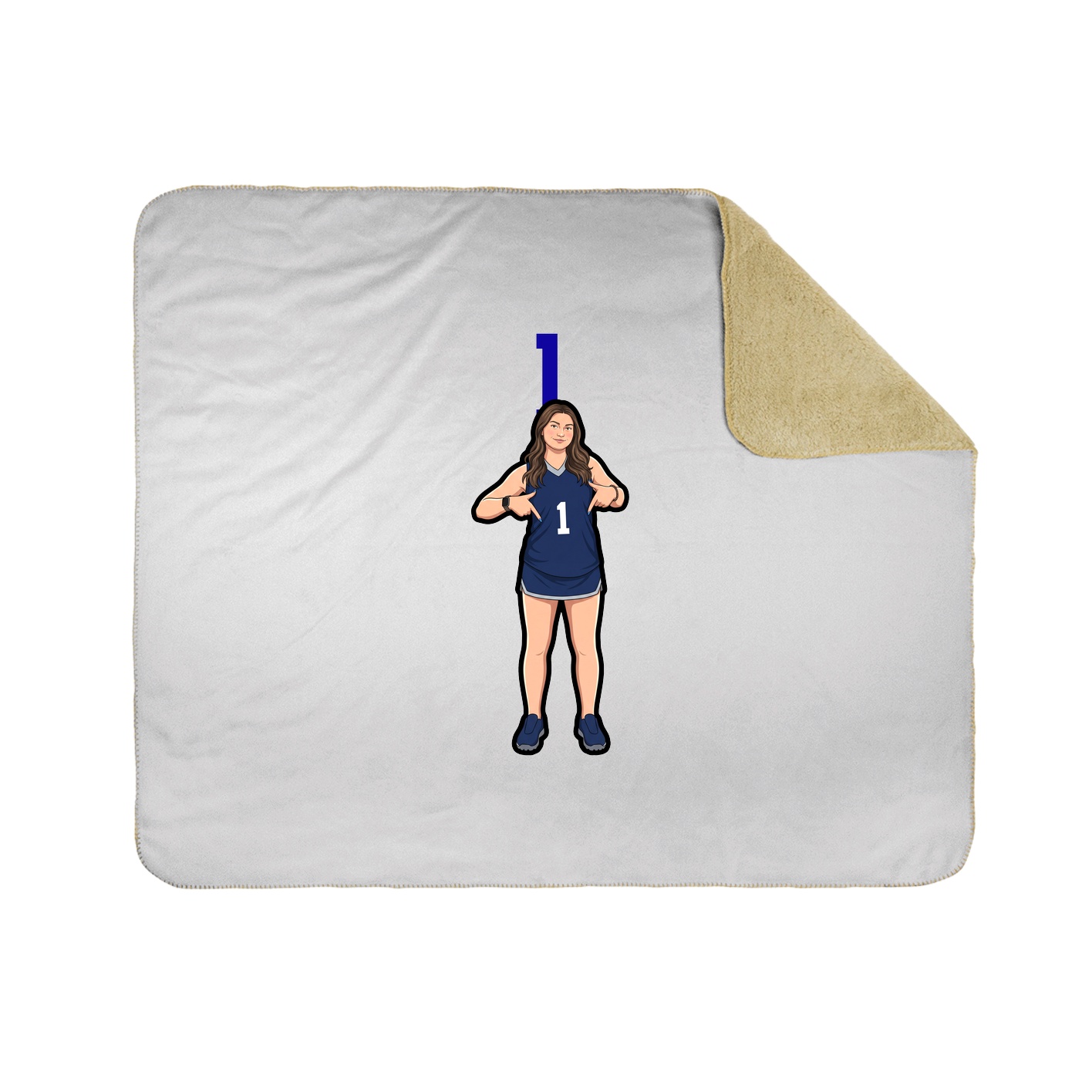 Throw Blanket — Number Top in White
