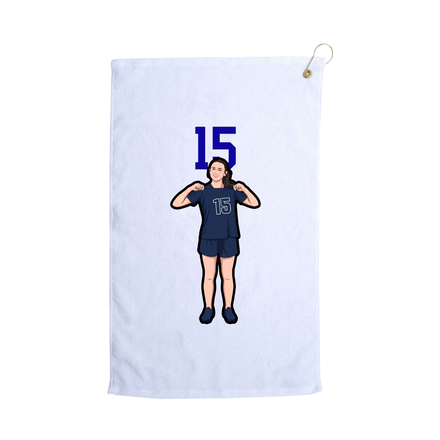 Golf Towel — Number Top in White