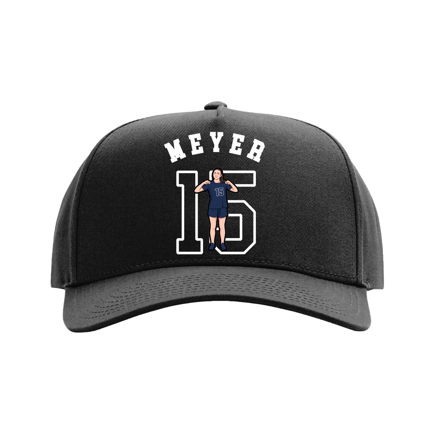 Full Fabric Five-Panel Champ Cap — Shirsey Arch in Black