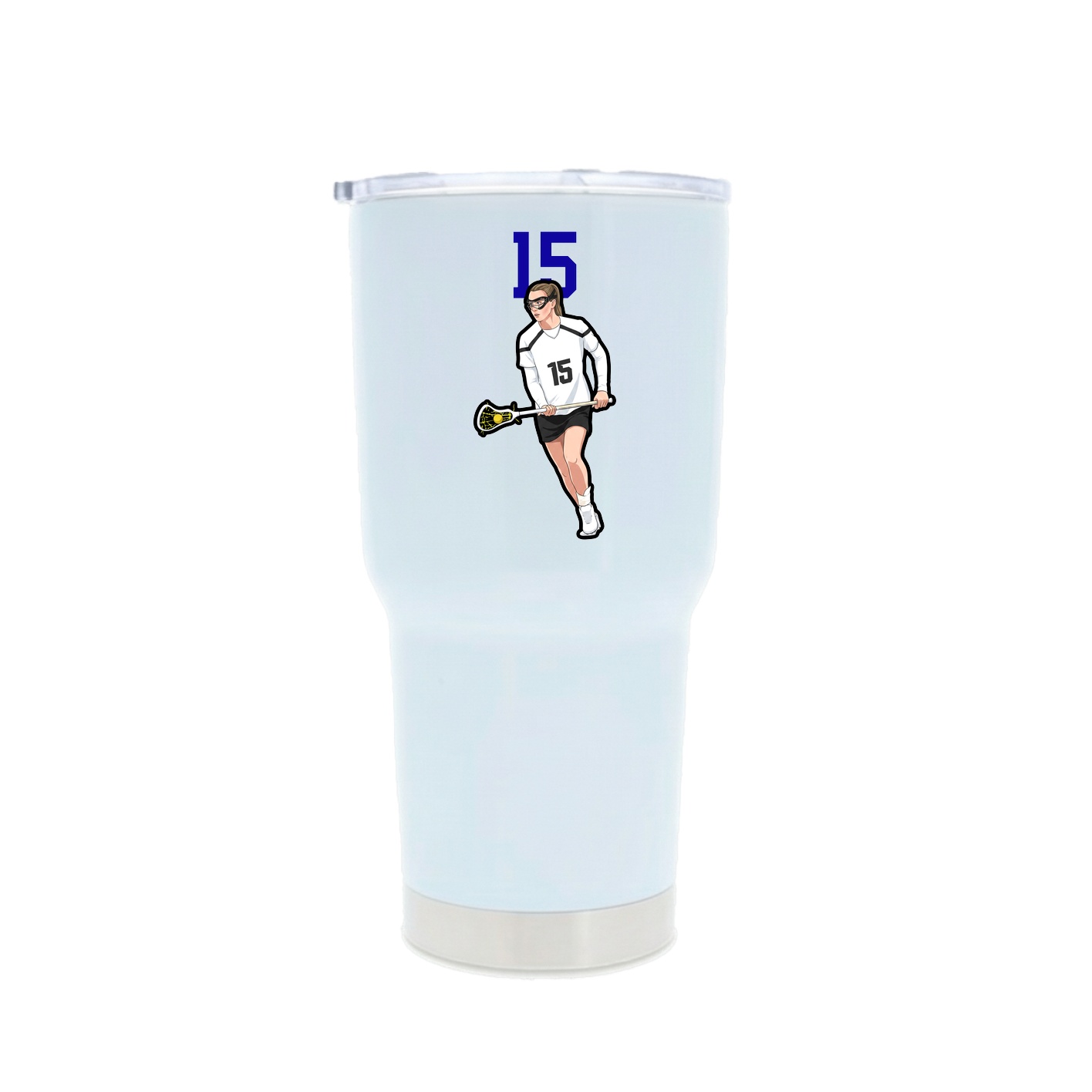 30oz Stainless Steel Tumbler — Number Top in White