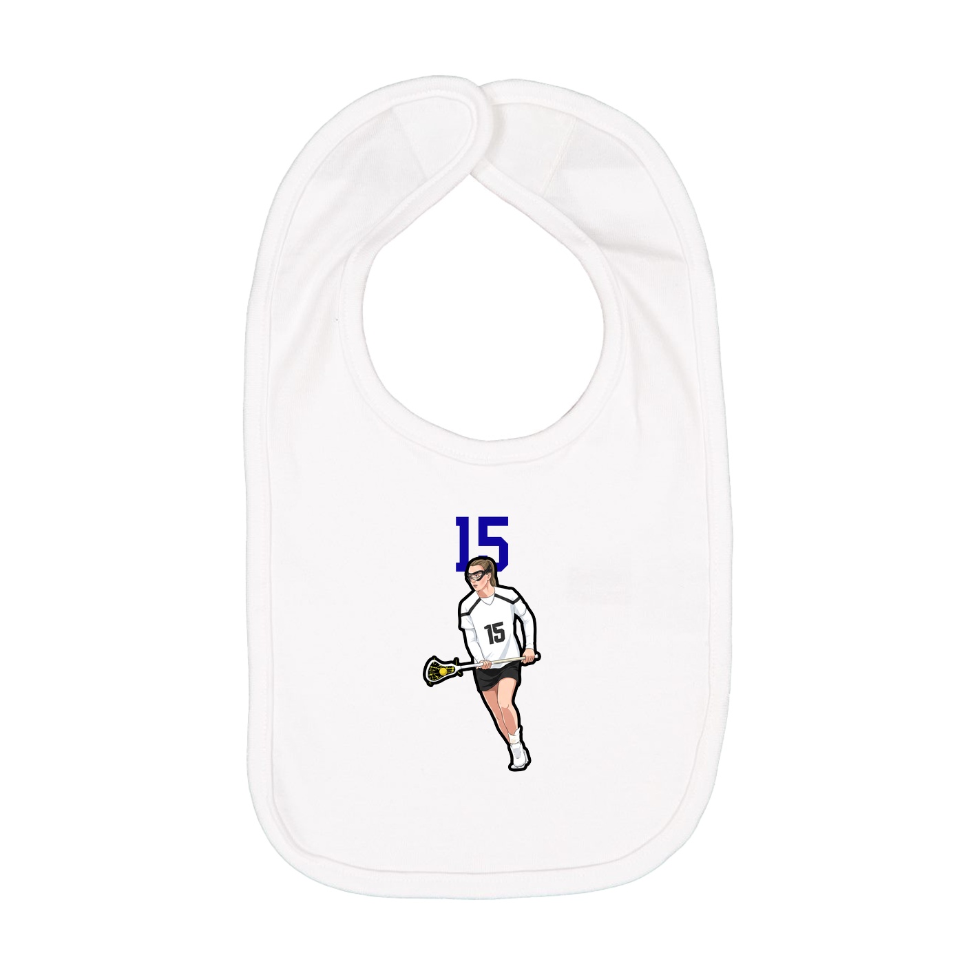 Infant Bib — Number Top in White