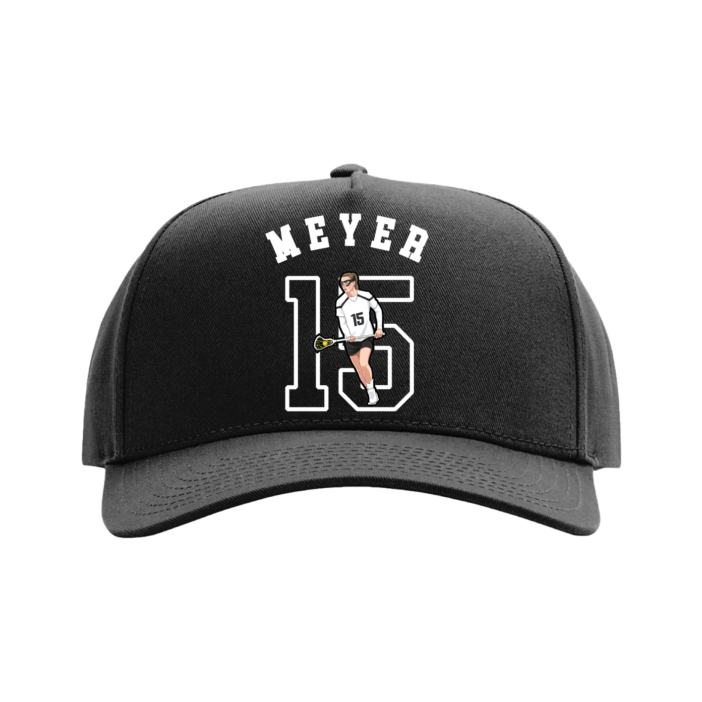 Full Fabric Five-Panel Champ Cap — Shirsey Arch in Black