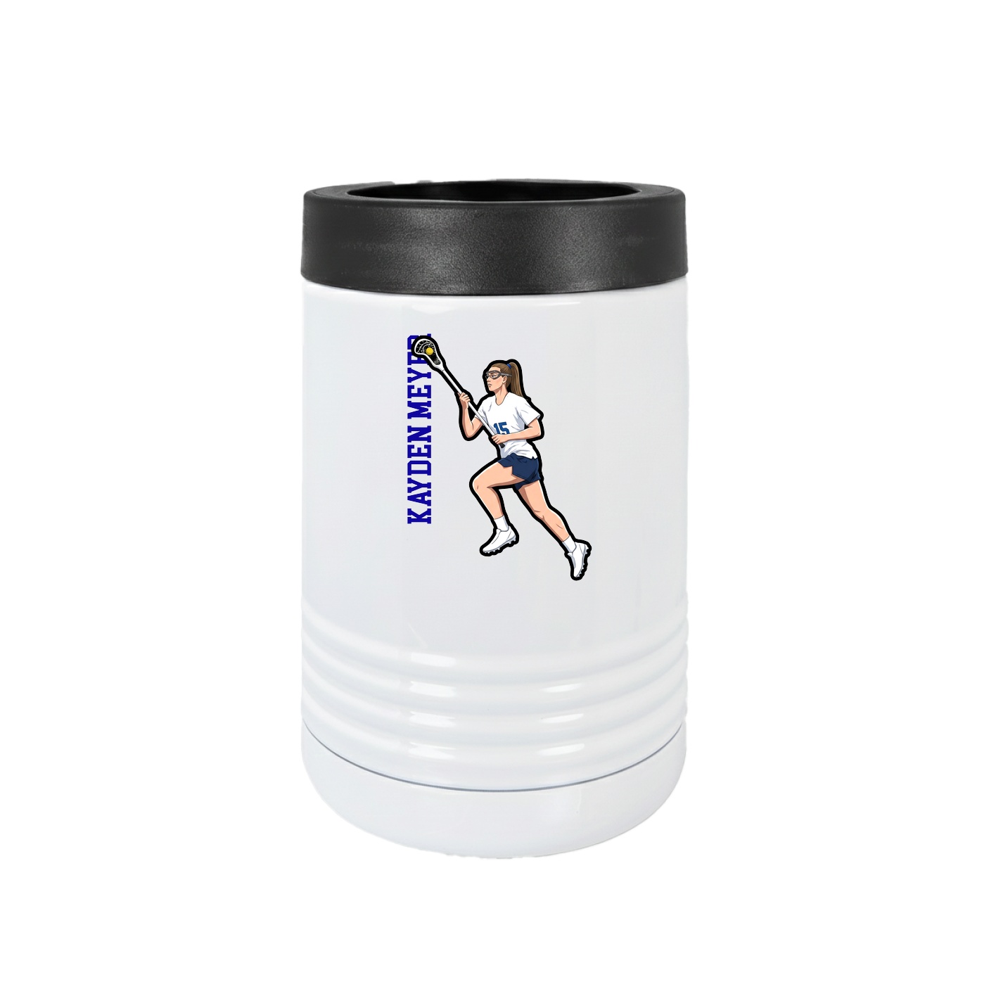 Beverage Holder — Name Vertical in White