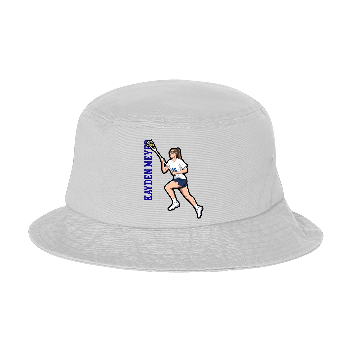 Bucket Cap — Name Vertical in White