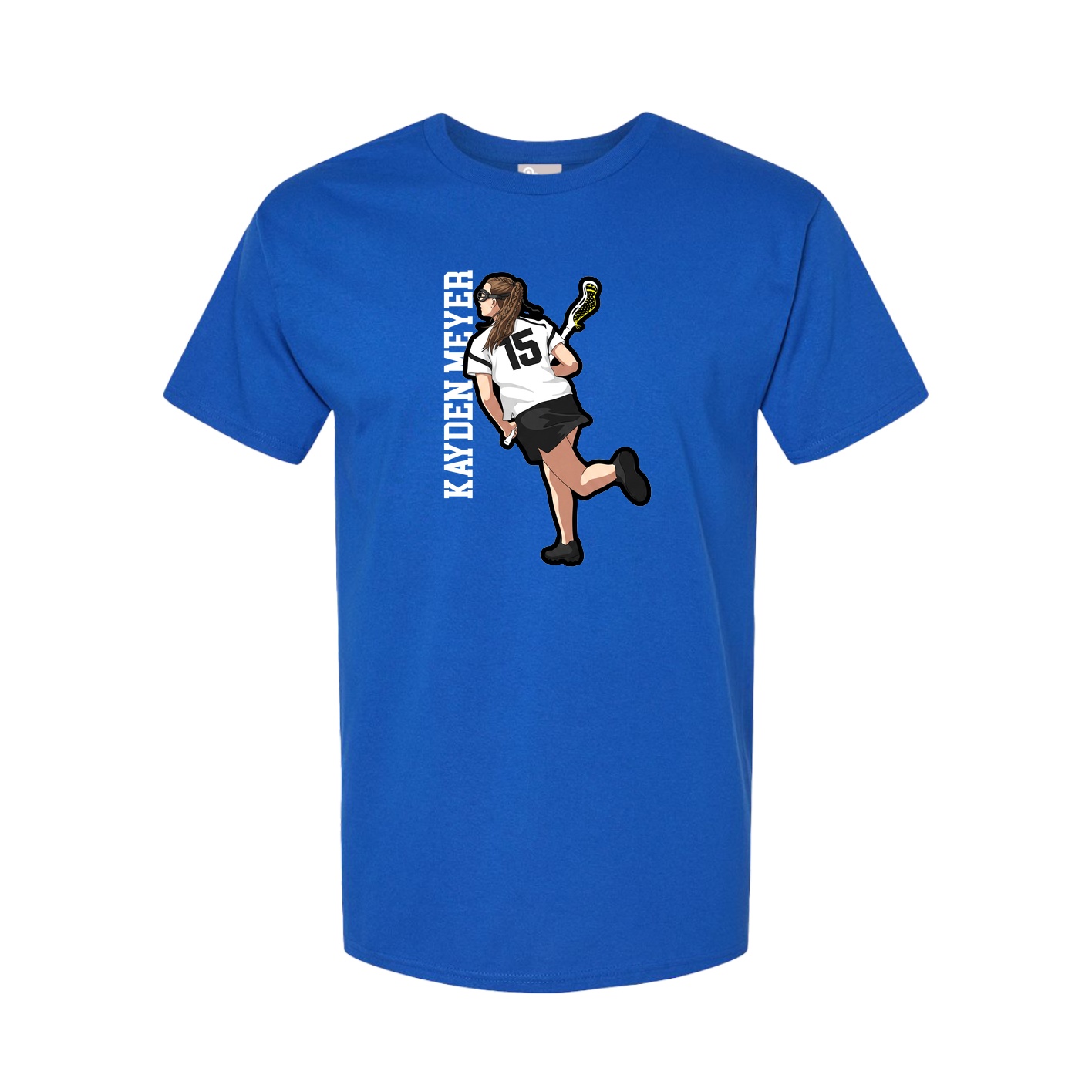 Youth Tee — Name Vertical in Royal