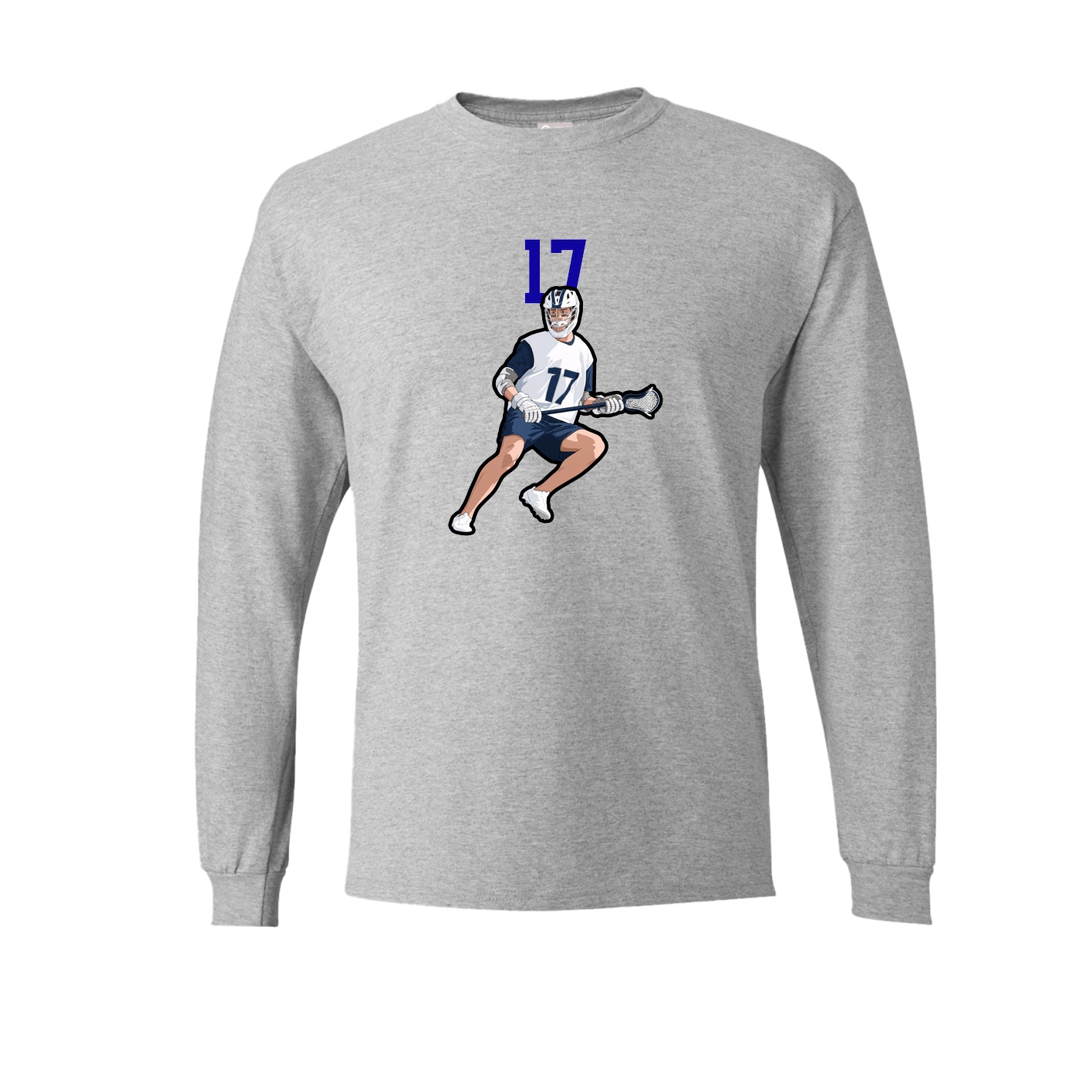 Long Sleeve Tee — Number Top in Grey