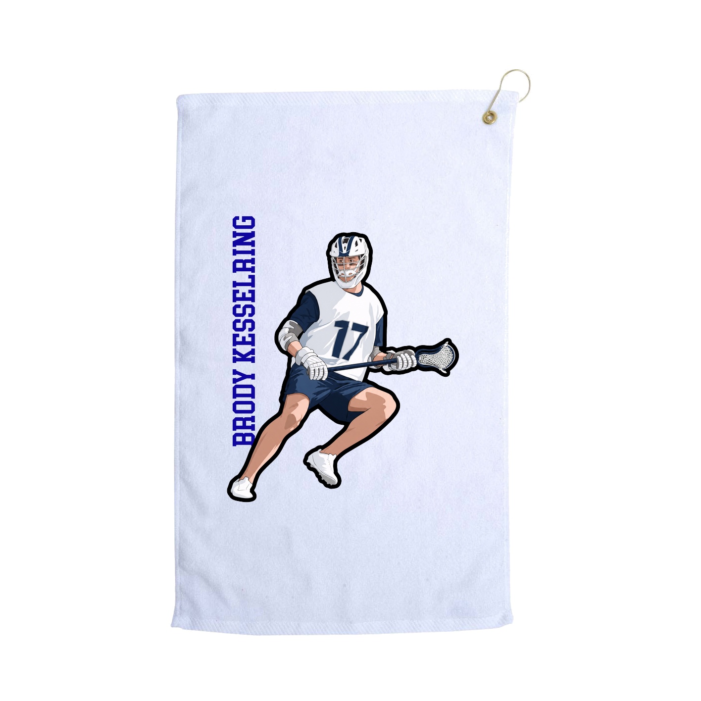 Golf Towel — Name Vertical in White
