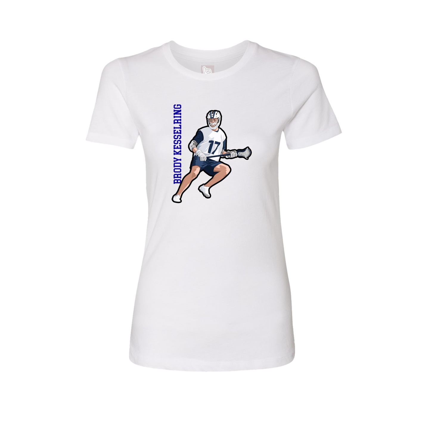 Fitted Women's Tee — Name Vertical in White
