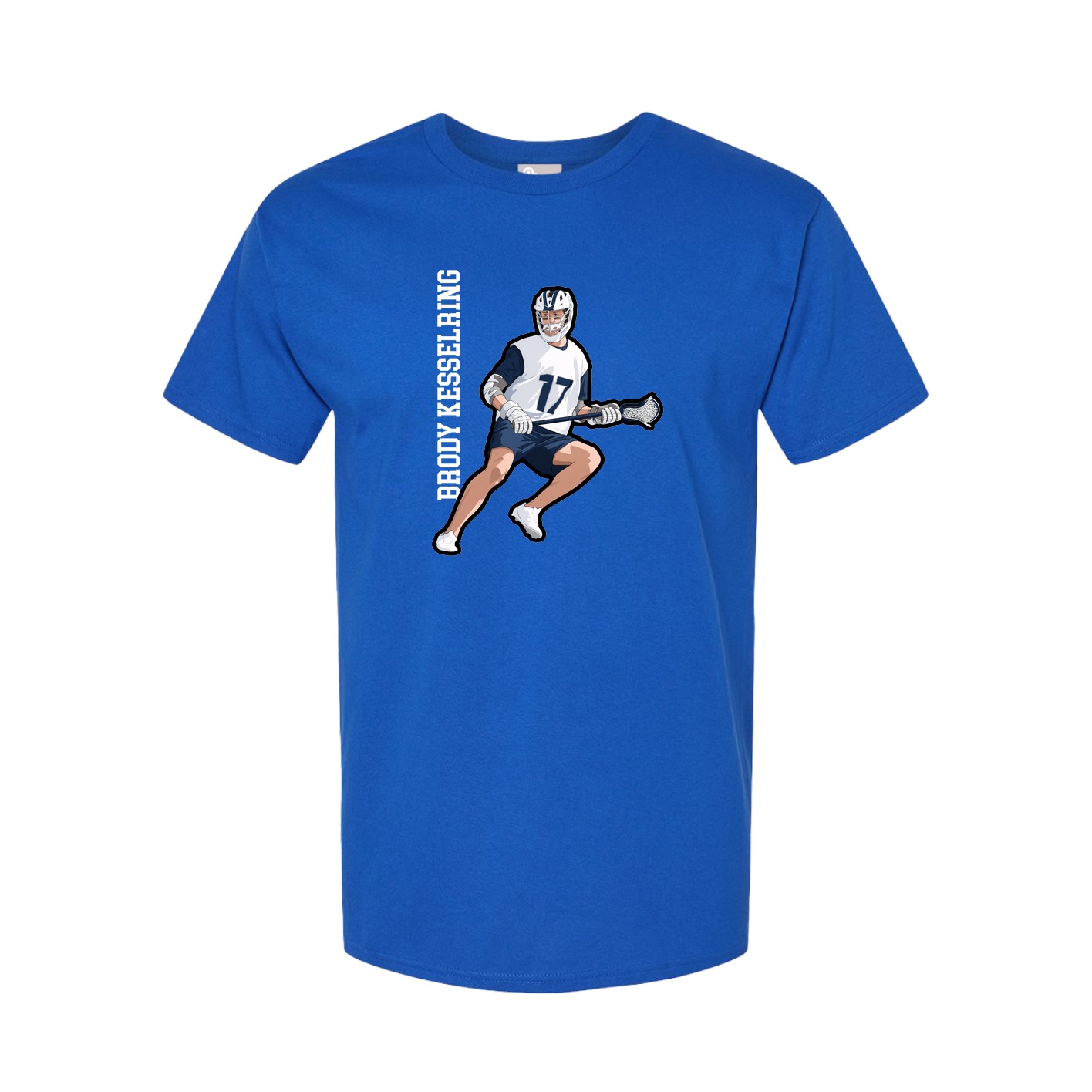 Youth Tee — Name Vertical in Royal