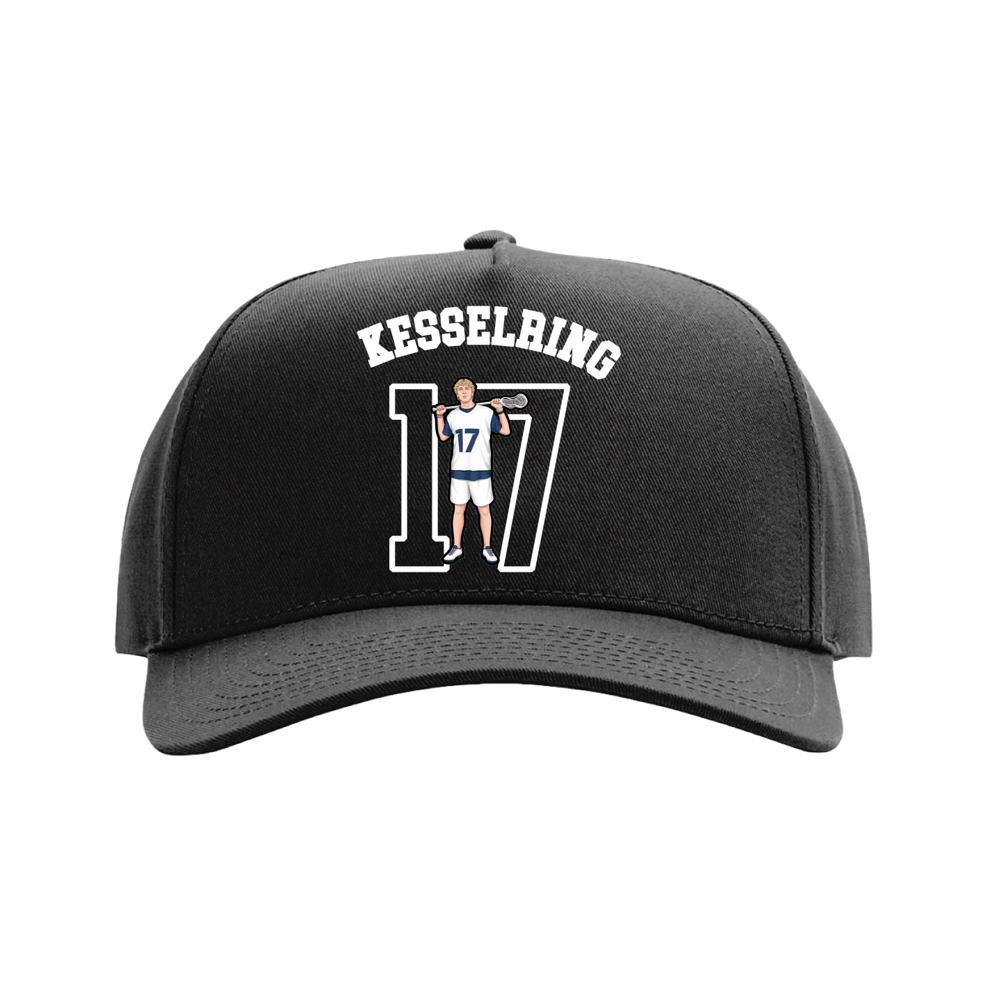 Full Fabric Five-Panel Champ Cap — Shirsey Arch in Black