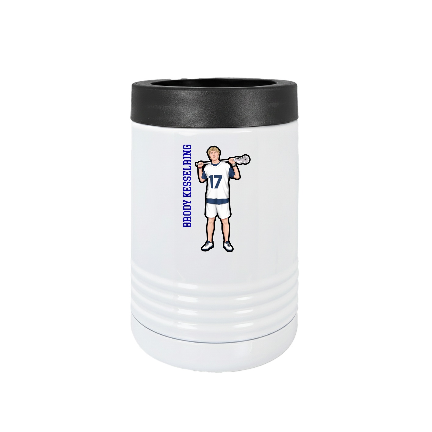 Beverage Holder — Name Vertical in White