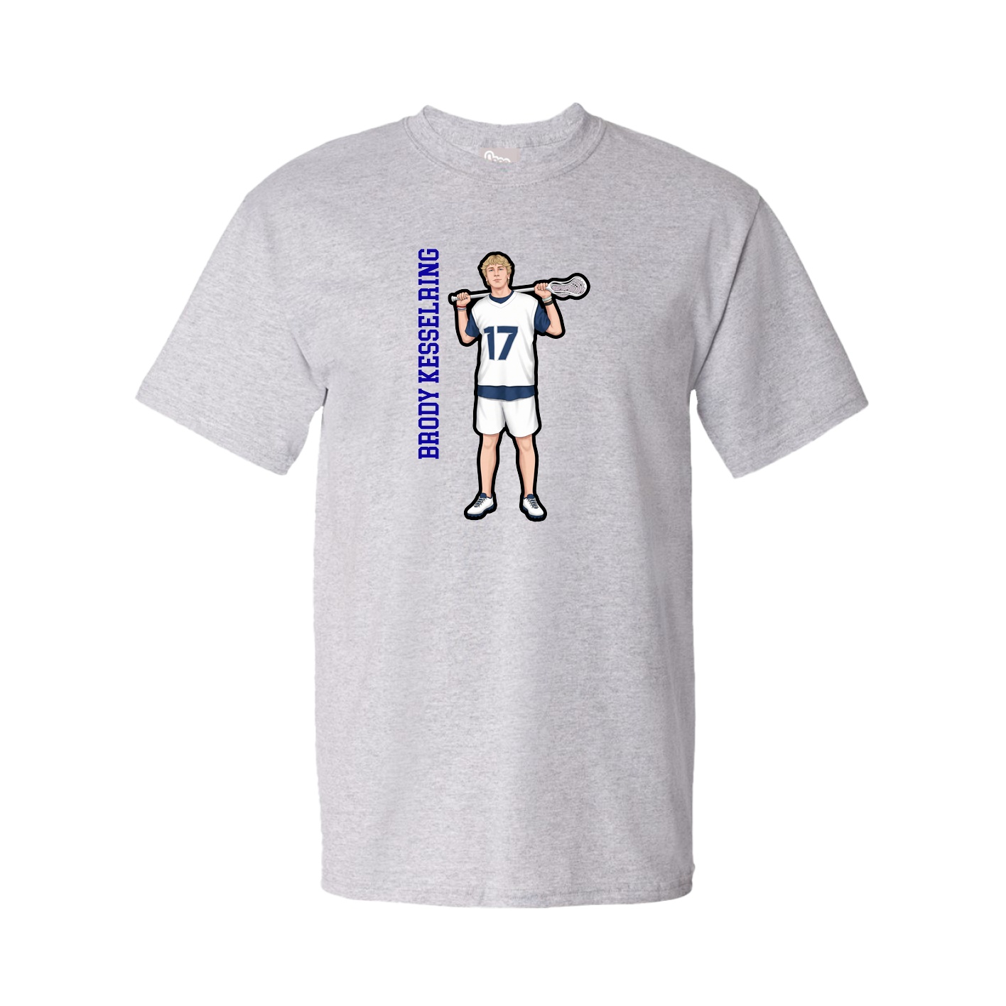 Youth Tee — Name Vertical in Grey