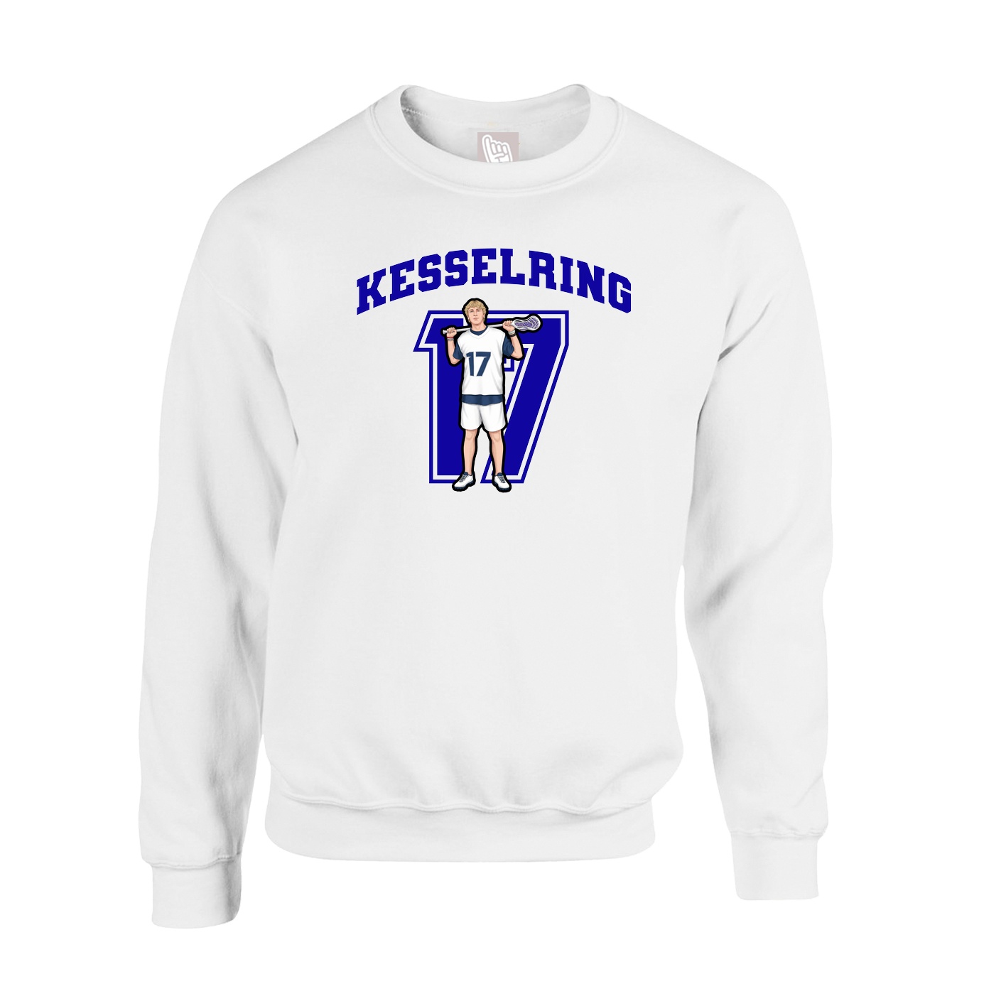 Fleece Crew — Number in White
