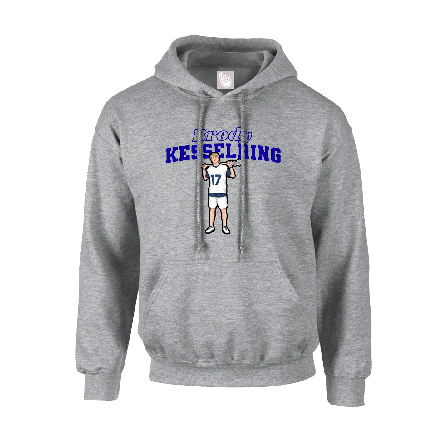 Youth Hoodie — Name Arch in Grey