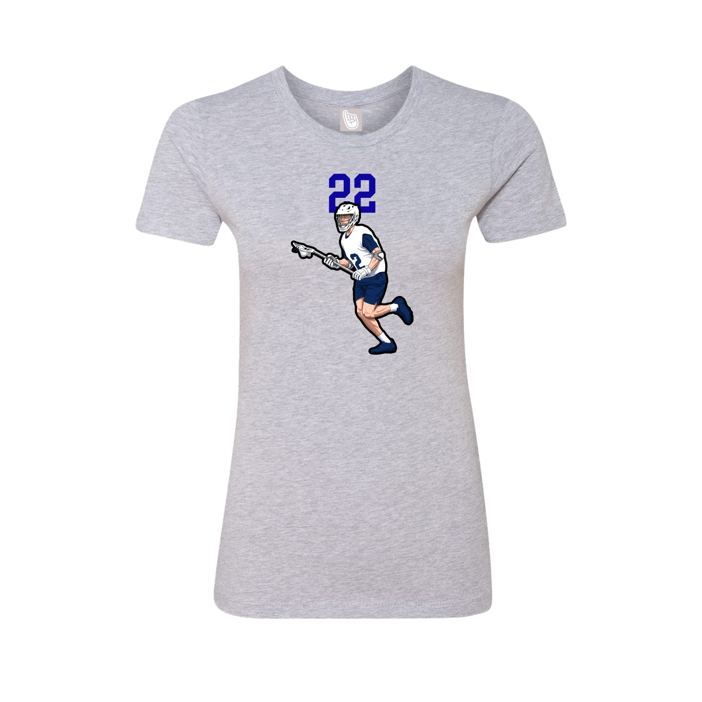 Fitted Women's Tee — Number Top in Grey