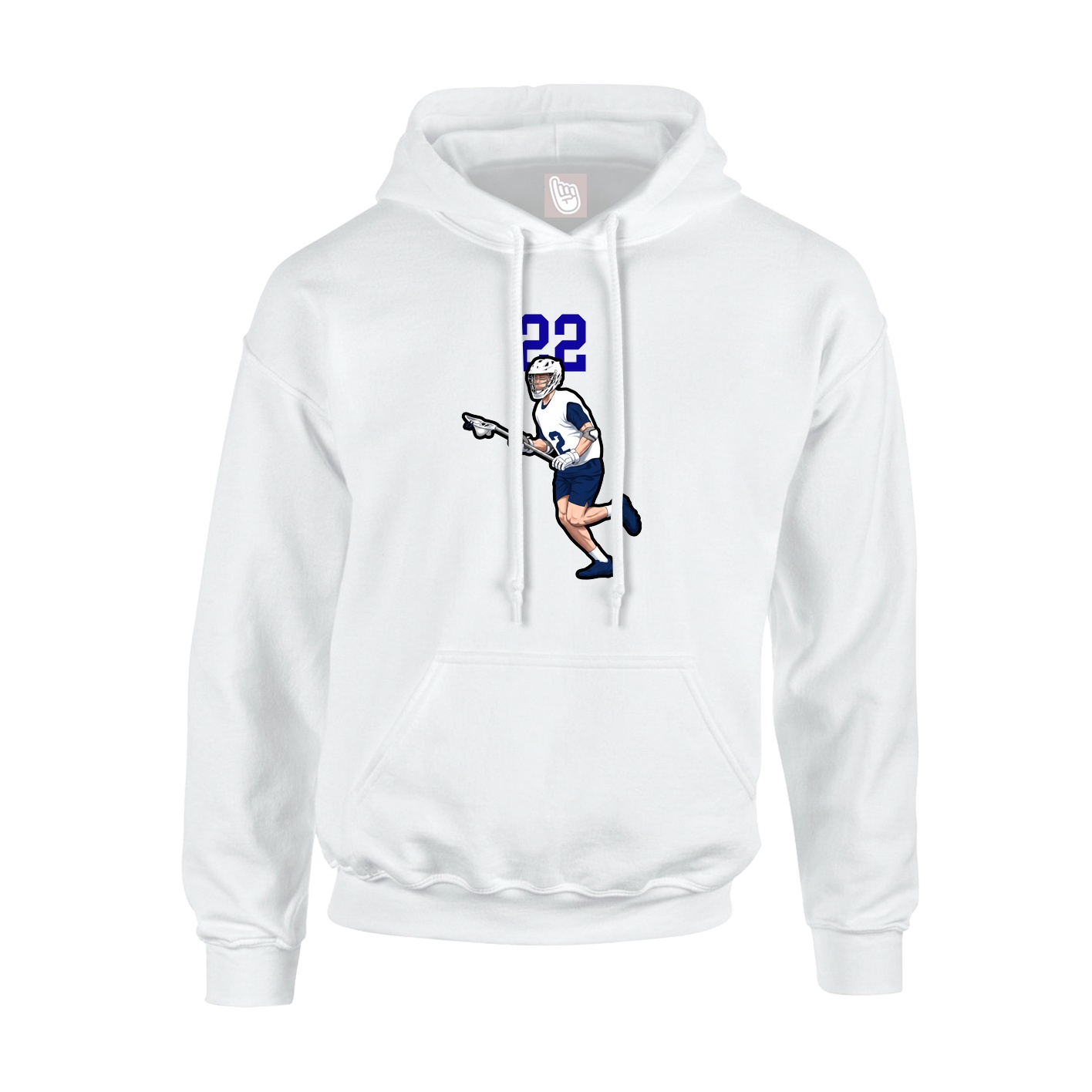 Youth Hoodie — Number Top in White