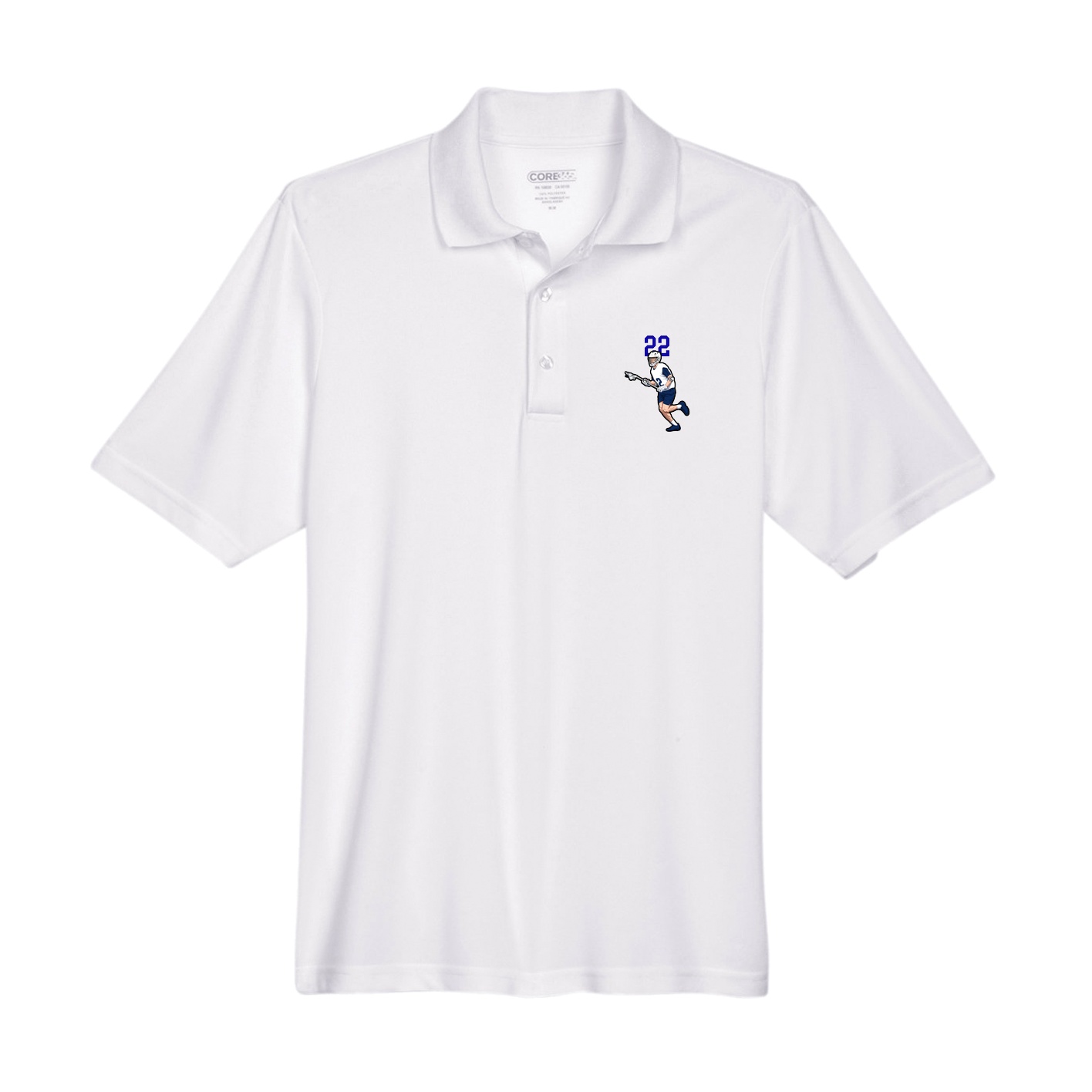 Performance Polo — Number Top in White