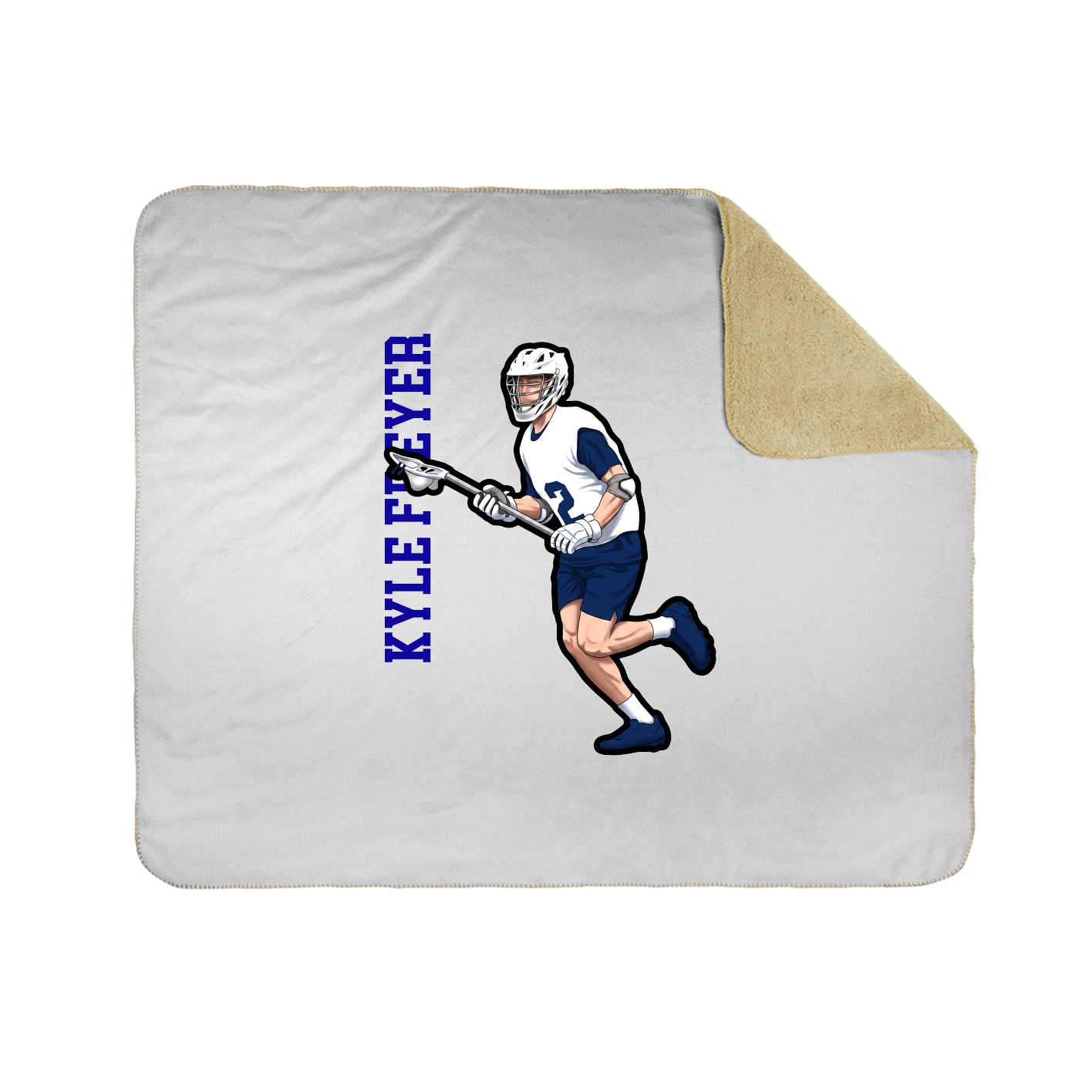 Throw Blanket — Name Vertical in White