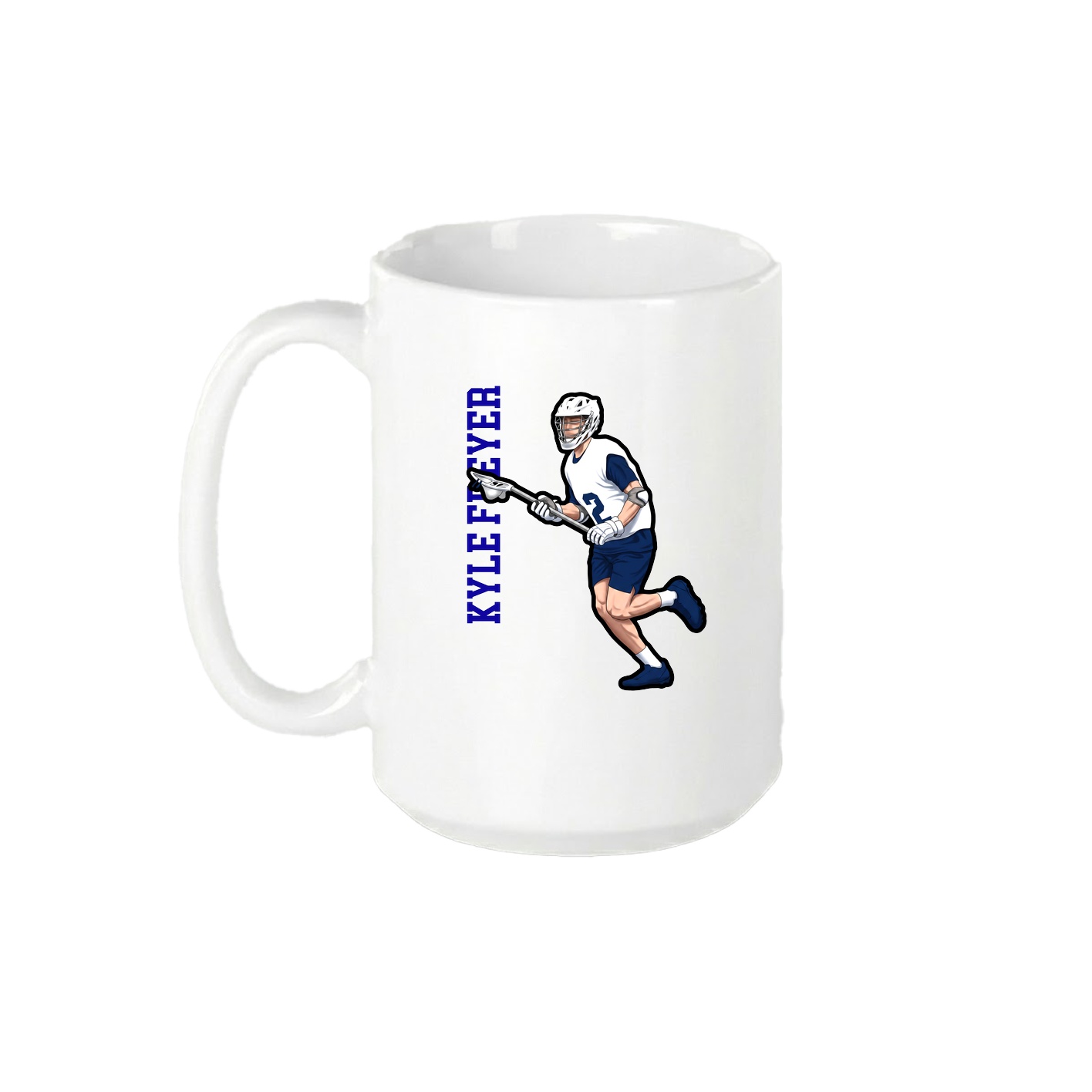 15oz Coffee Mug — Name Vertical in White