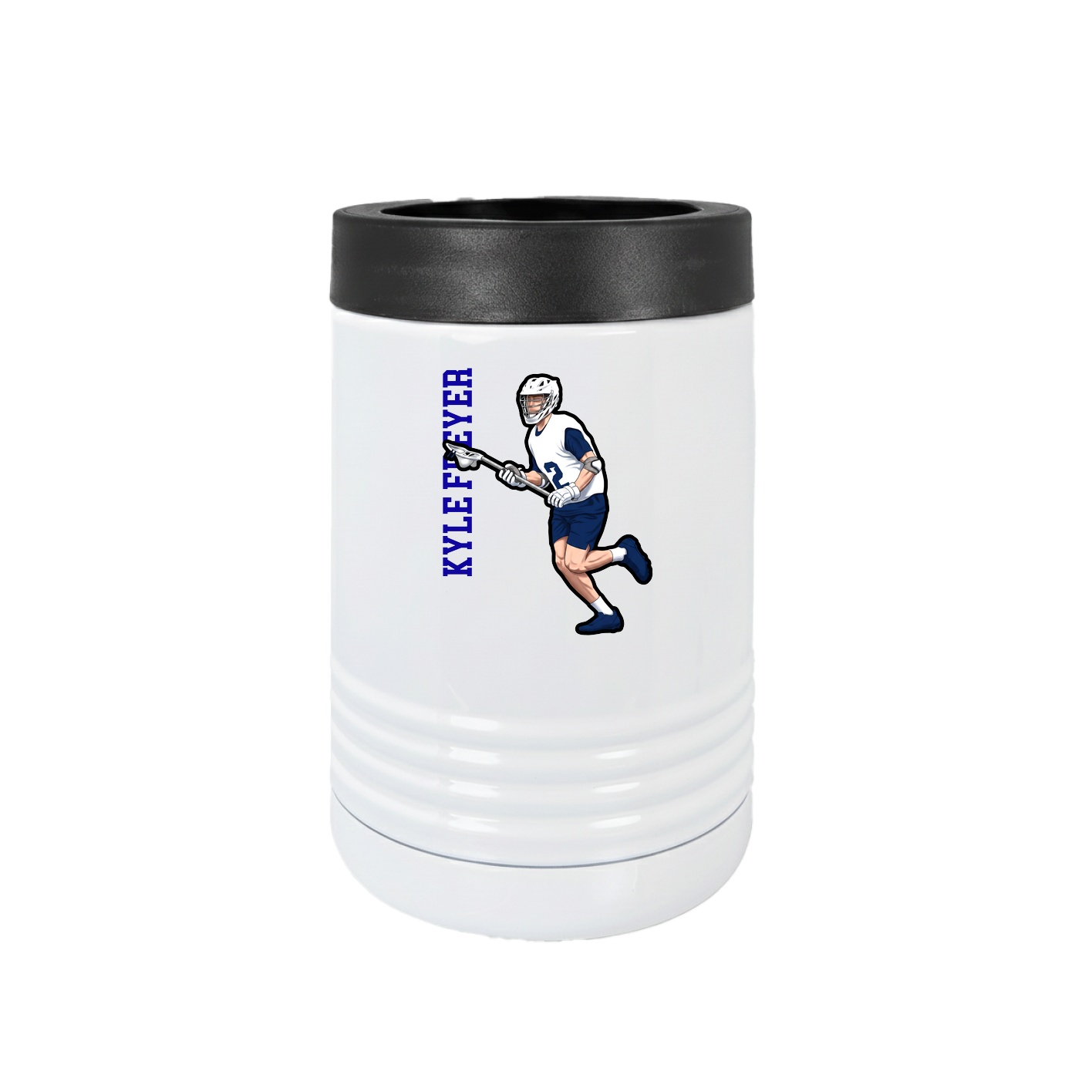 Beverage Holder — Name Vertical in White