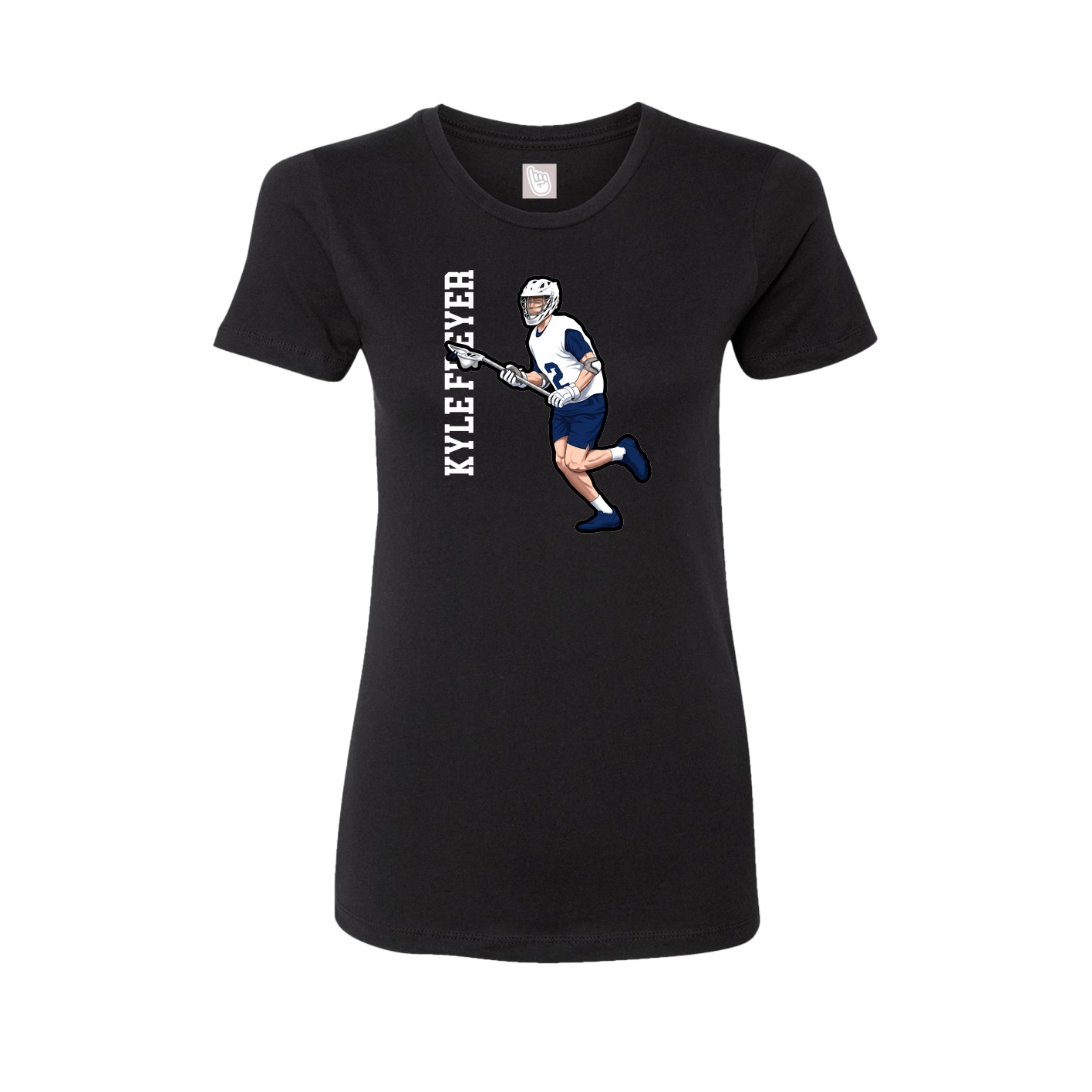 Fitted Women's Tee — Name Vertical in Black