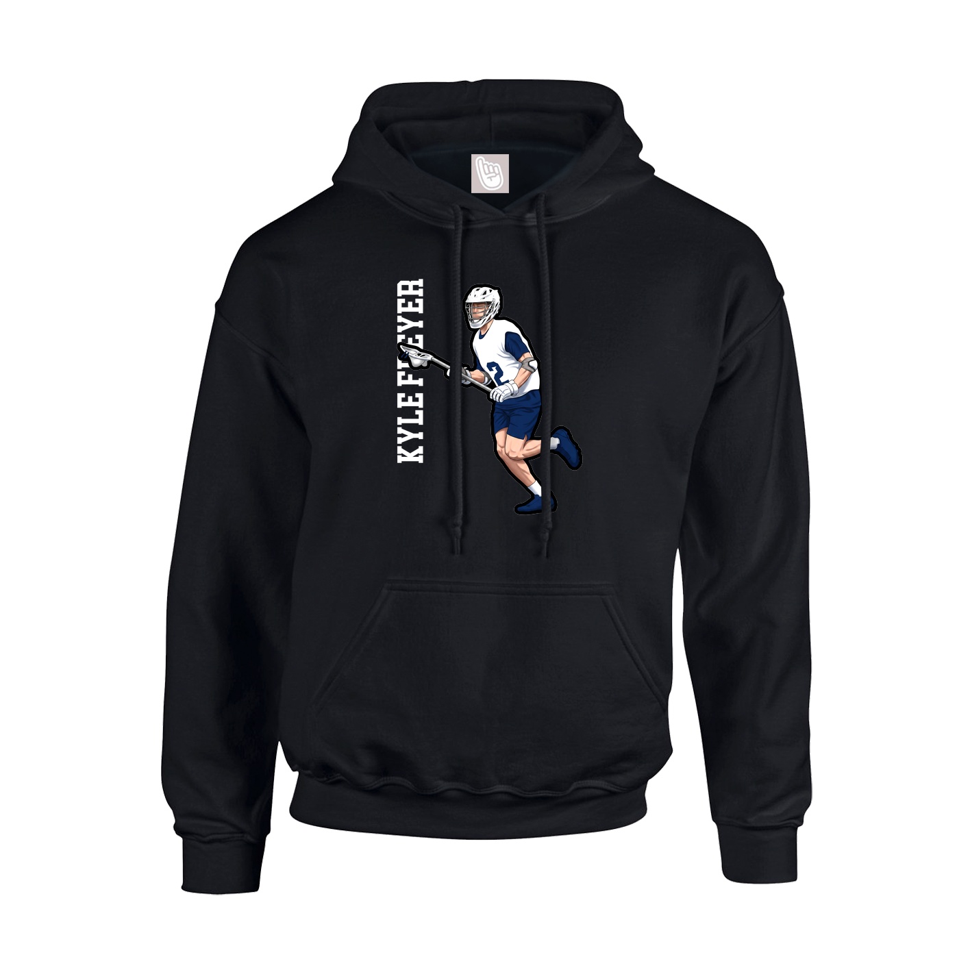 Youth Hoodie — Name Vertical in Black