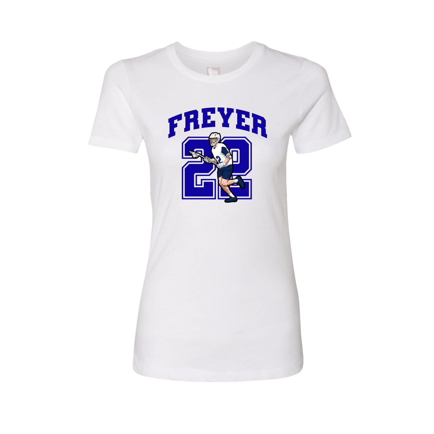 Fitted Women's Tee — Number in White