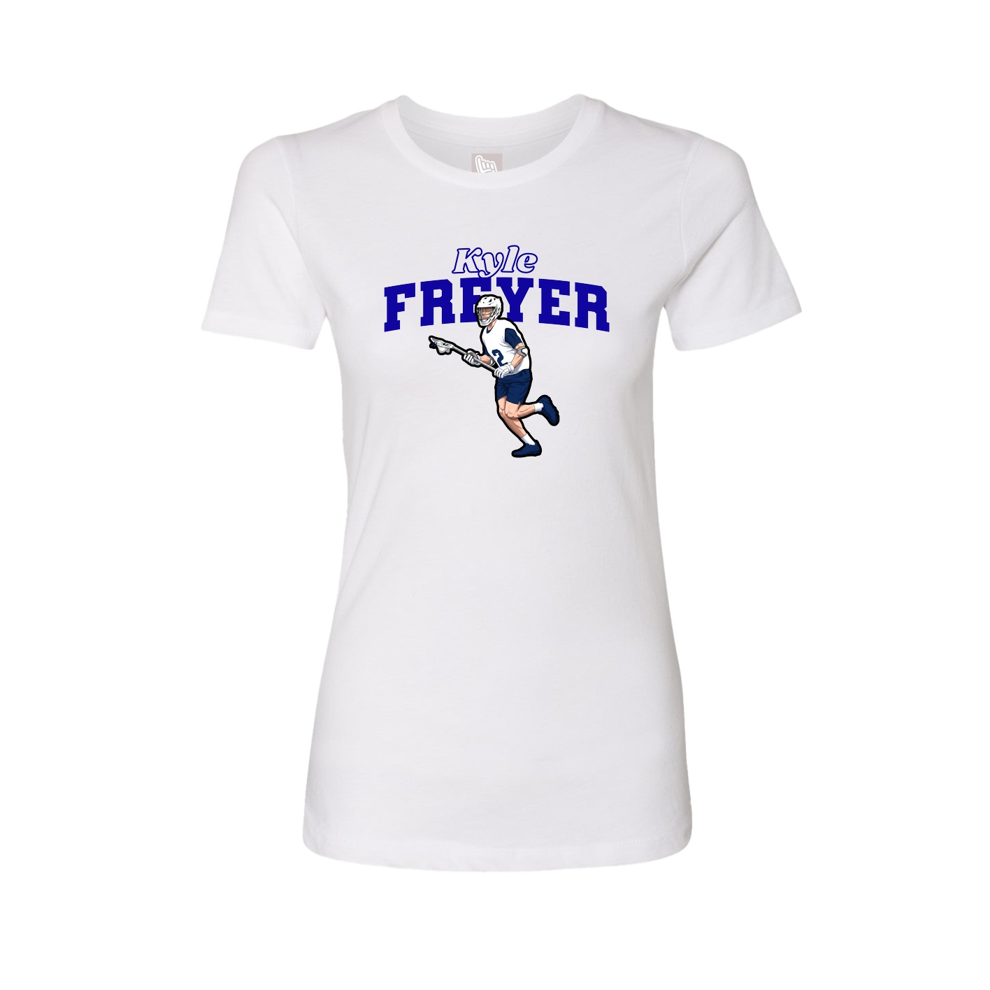 Fitted Women's Tee — Name Arch in White