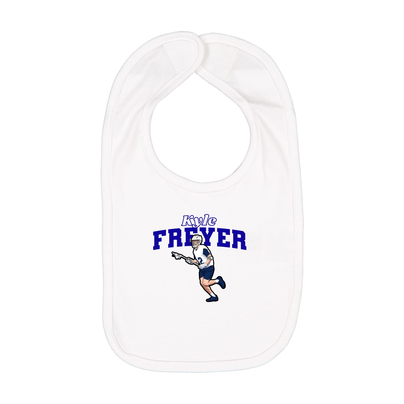 Infant Bib — Name Arch in White