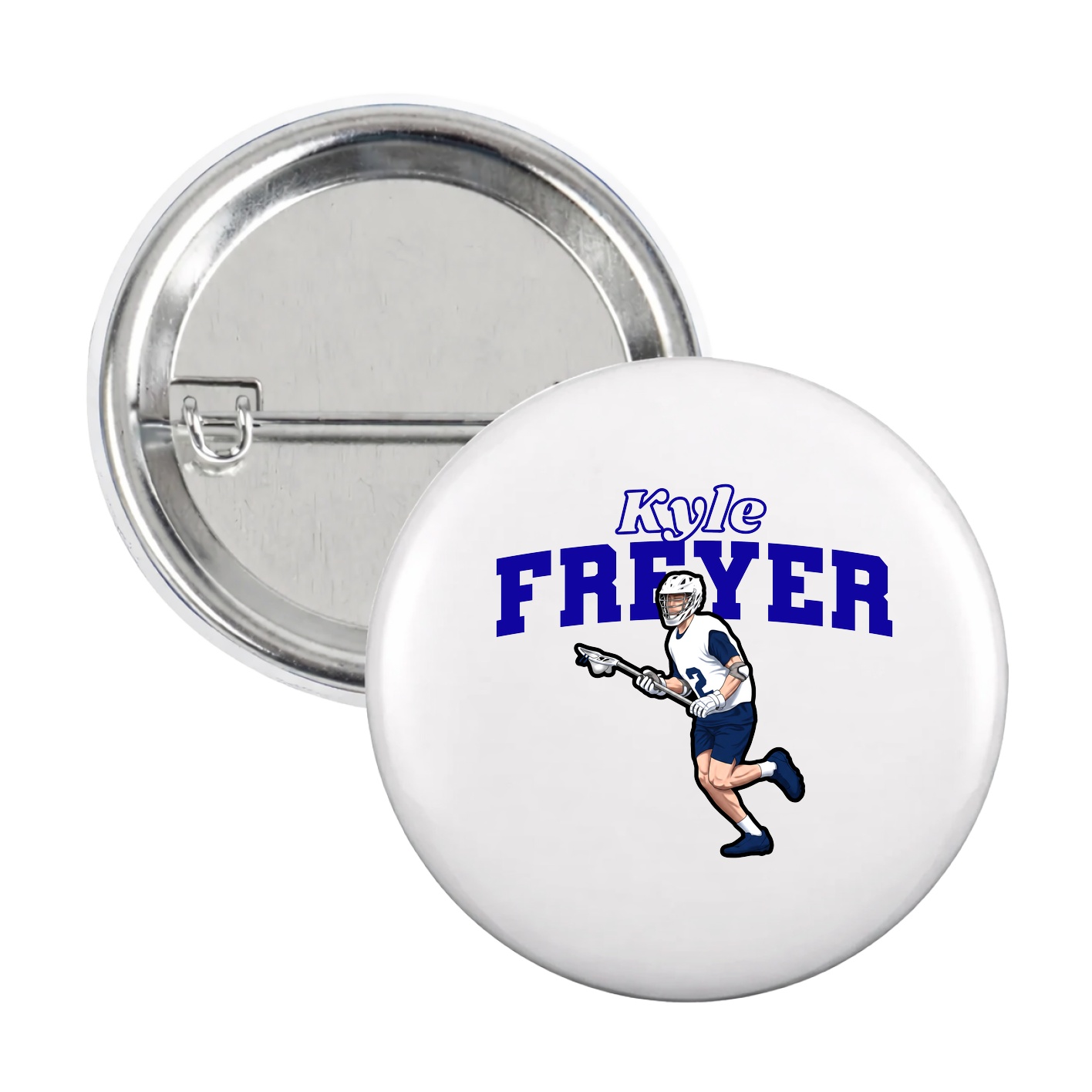 Game Day Button — Name Arch in White
