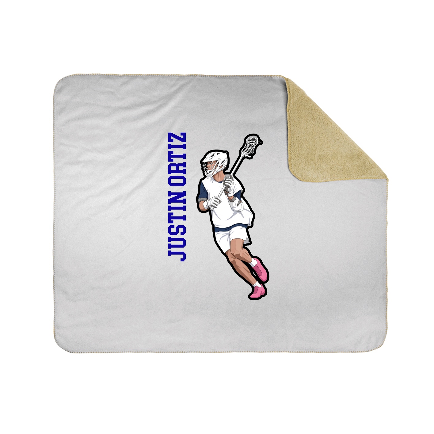 Throw Blanket — Name Vertical in White