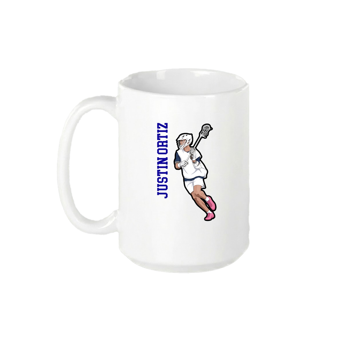 15oz Coffee Mug — Name Vertical in White
