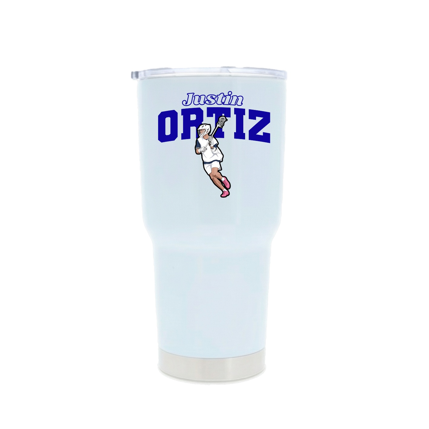30oz Stainless Steel Tumbler — Name Arch in White