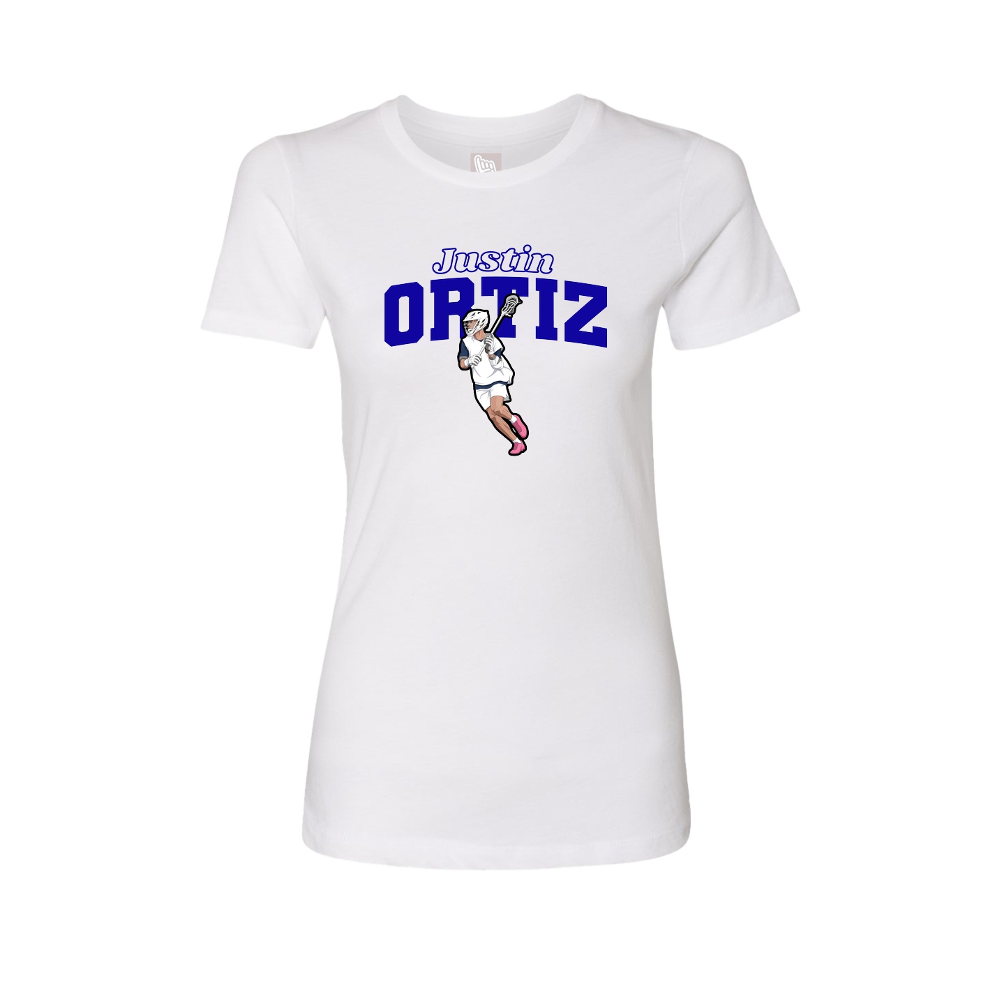Fitted Women's Tee — Name Arch in White
