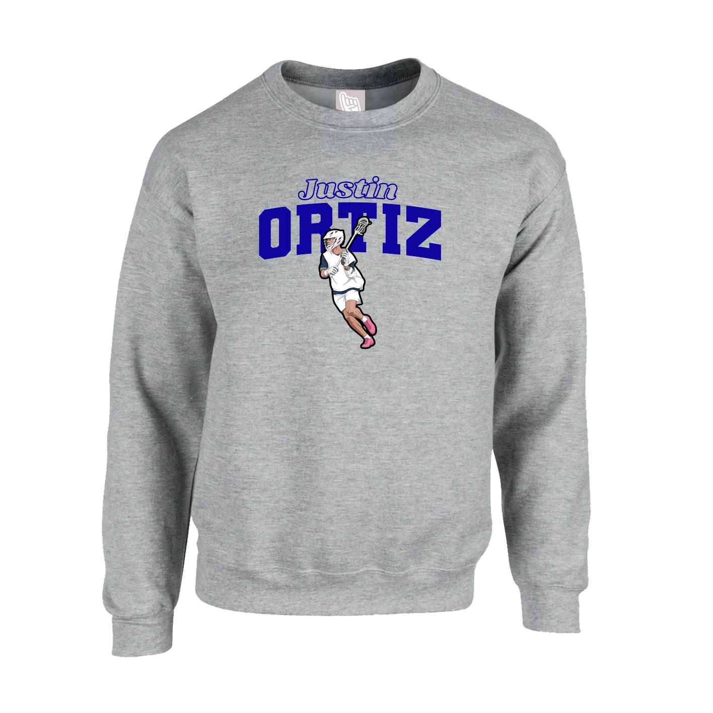 Fleece Crew — Name Arch in Grey
