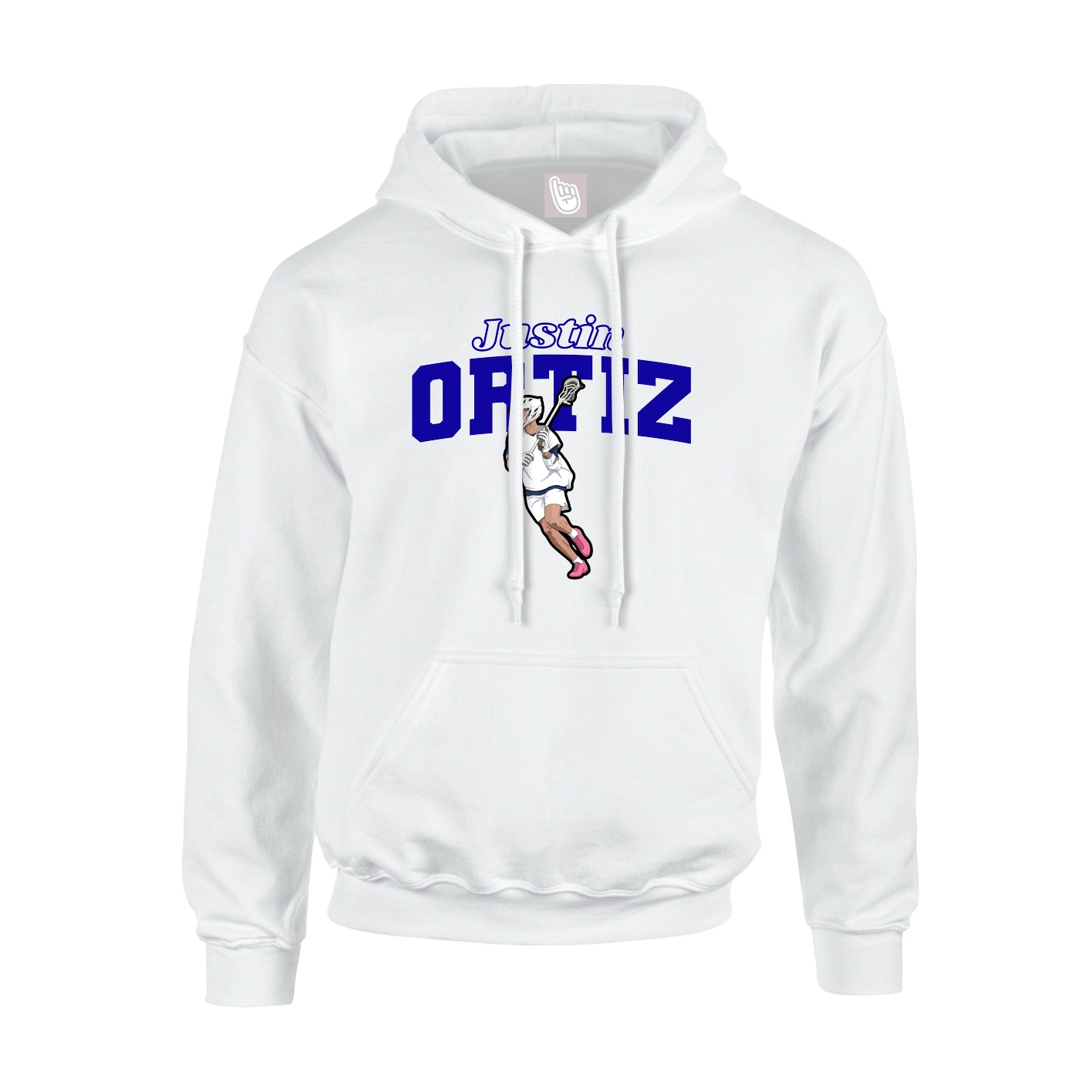 Youth Hoodie — Name Arch in White