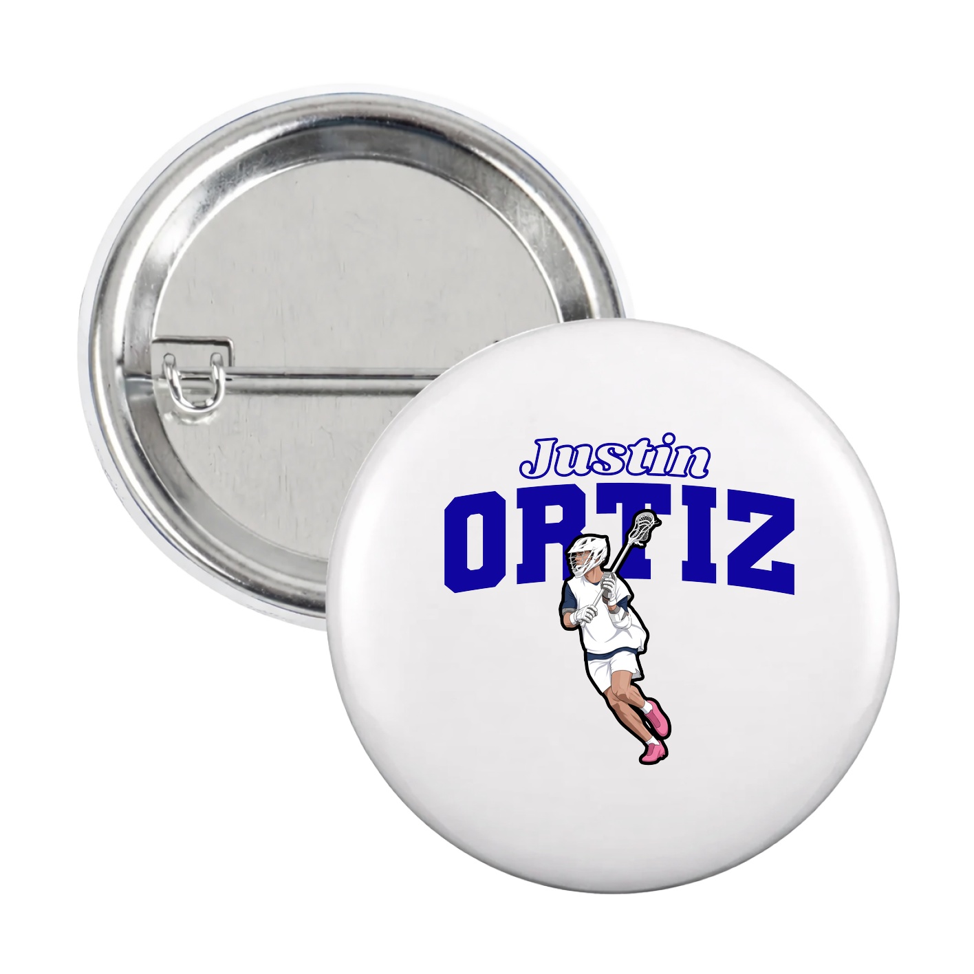 Game Day Button — Name Arch in White